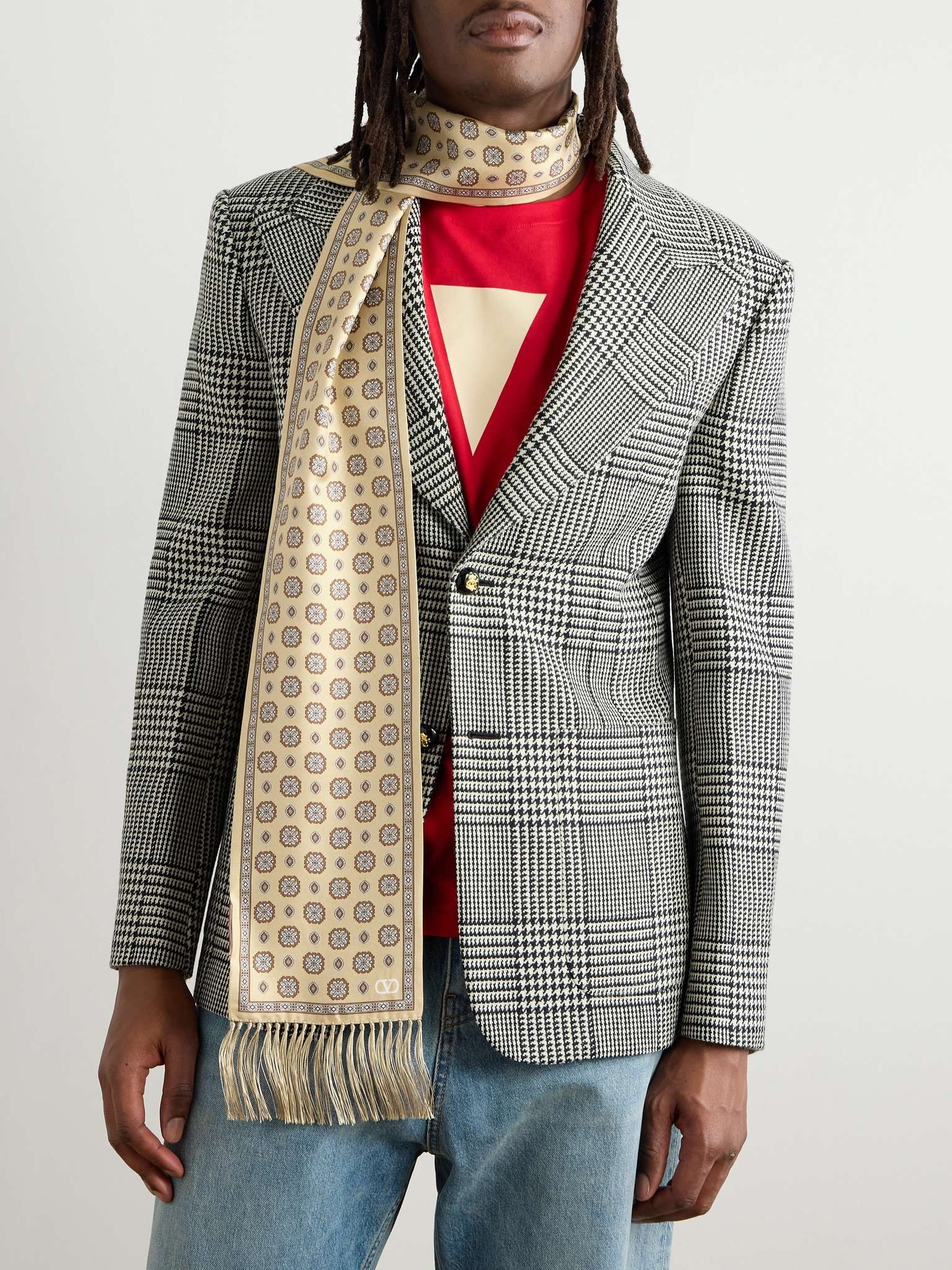 Tasselled Printed Silk-Twill Scarf - 2
