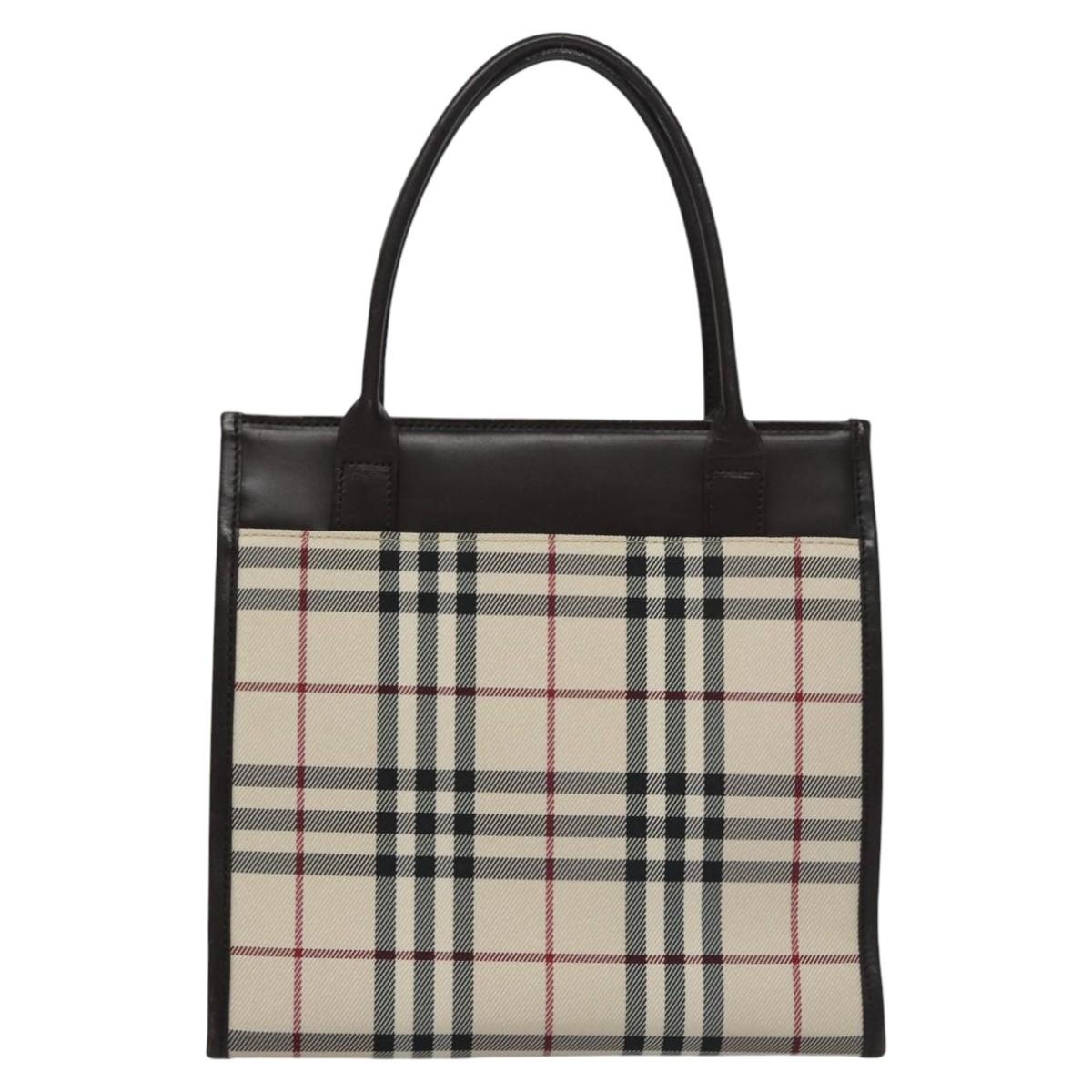 Burberry Nova Check Hand Bag Canvas Beige Brown - 2