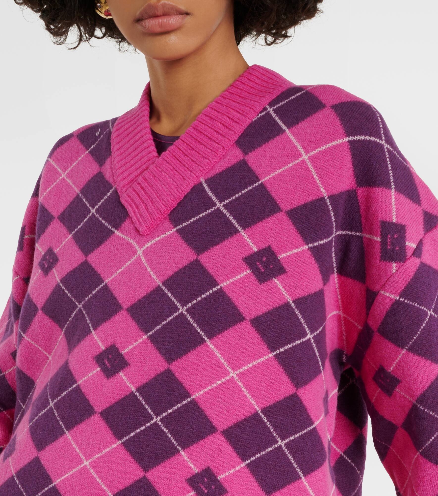 Jacquard wool blend sweater - 4