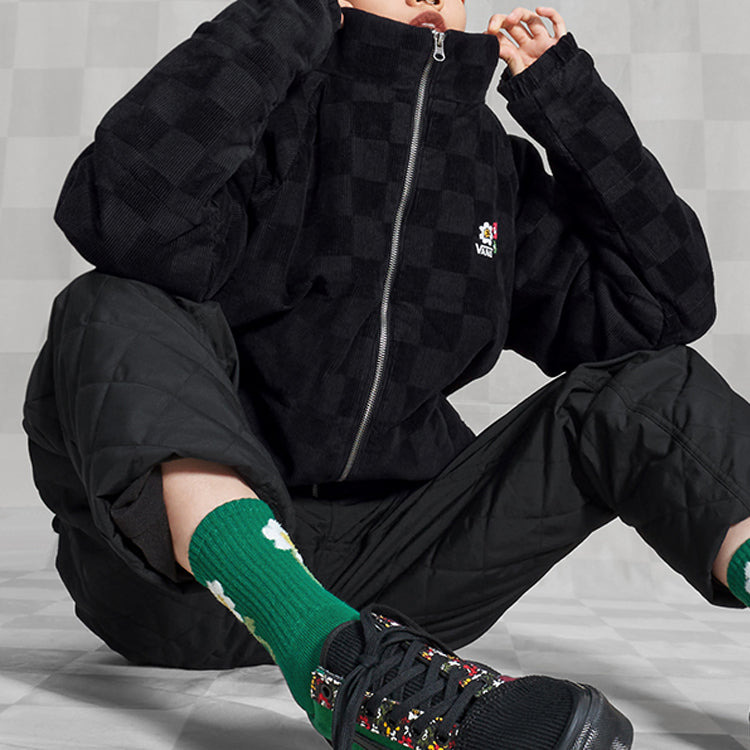 (WMNS) Vans Anaheim Floral Cord Checker Jacket 'Black' VN00044DY28 - 3