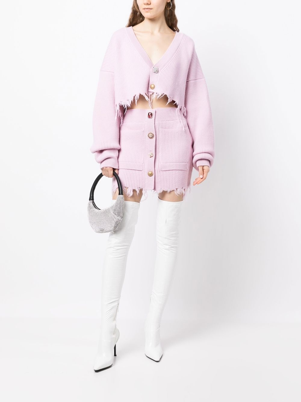 cropped V-neck cardigan - 2