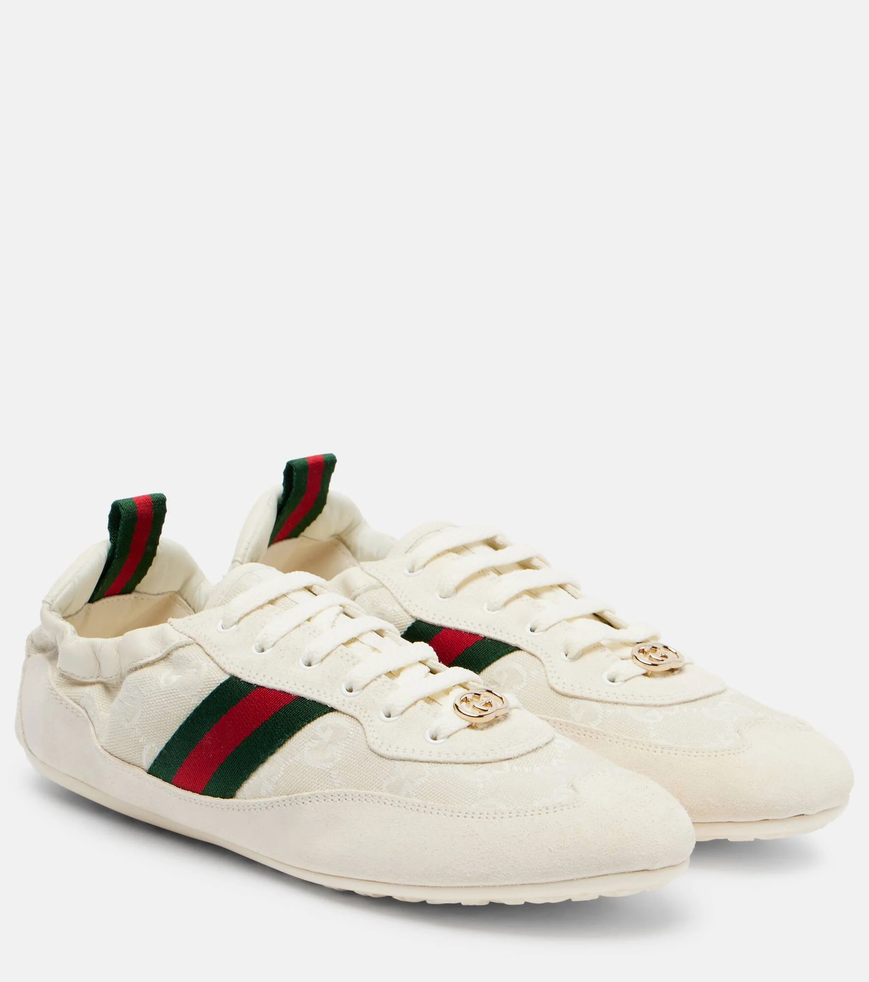 Gucci Shift suede-trimmed canvas sneakers - 1