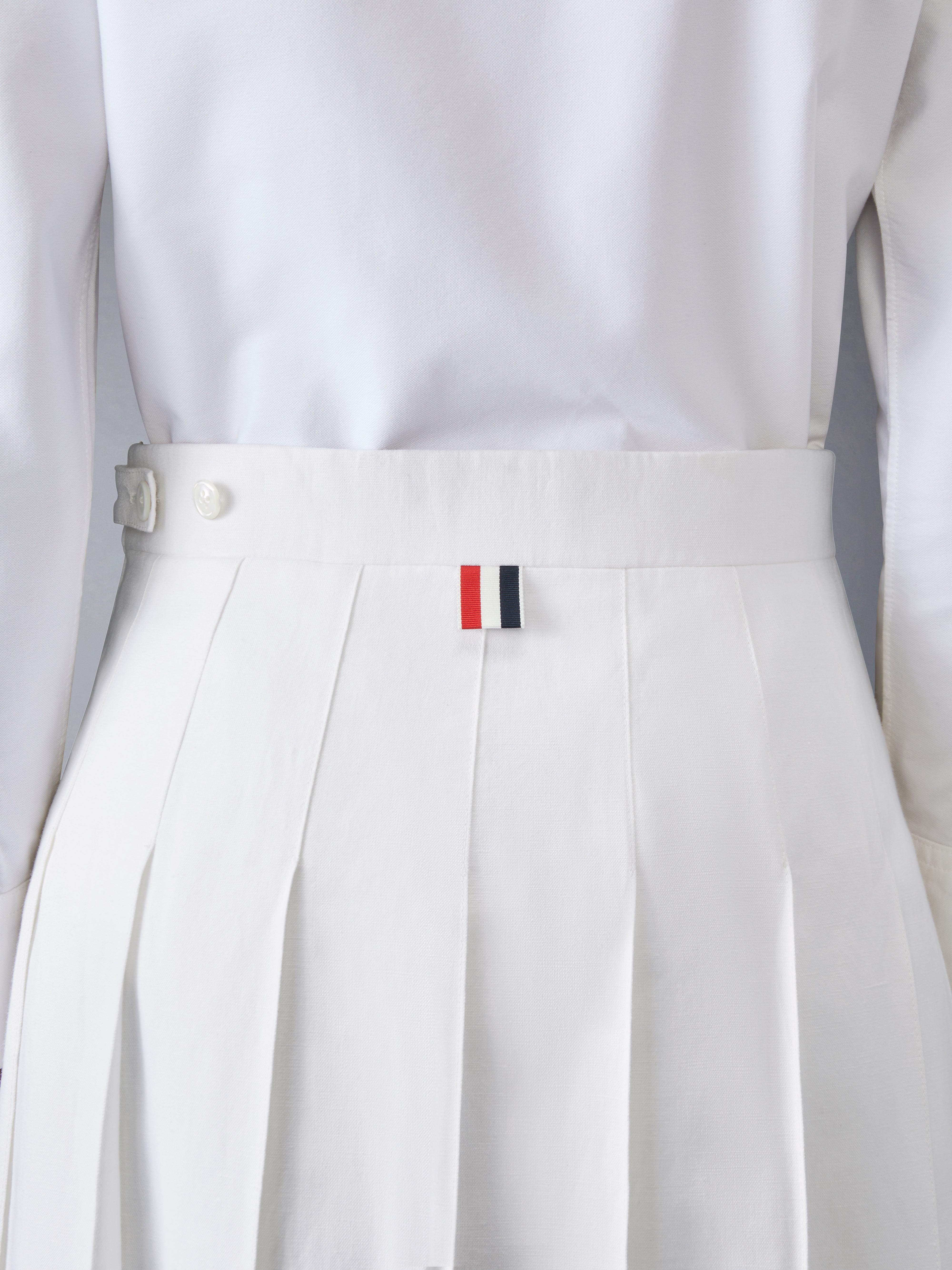 CLASSIC LINEN COTTON PLEATED SKIRT - 6