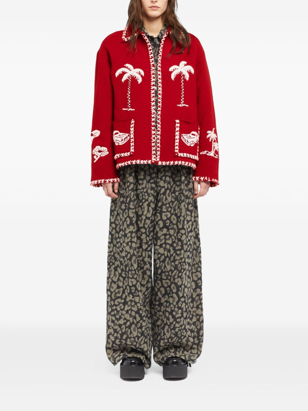 Remember Me palm-tree car wool jacket - 2