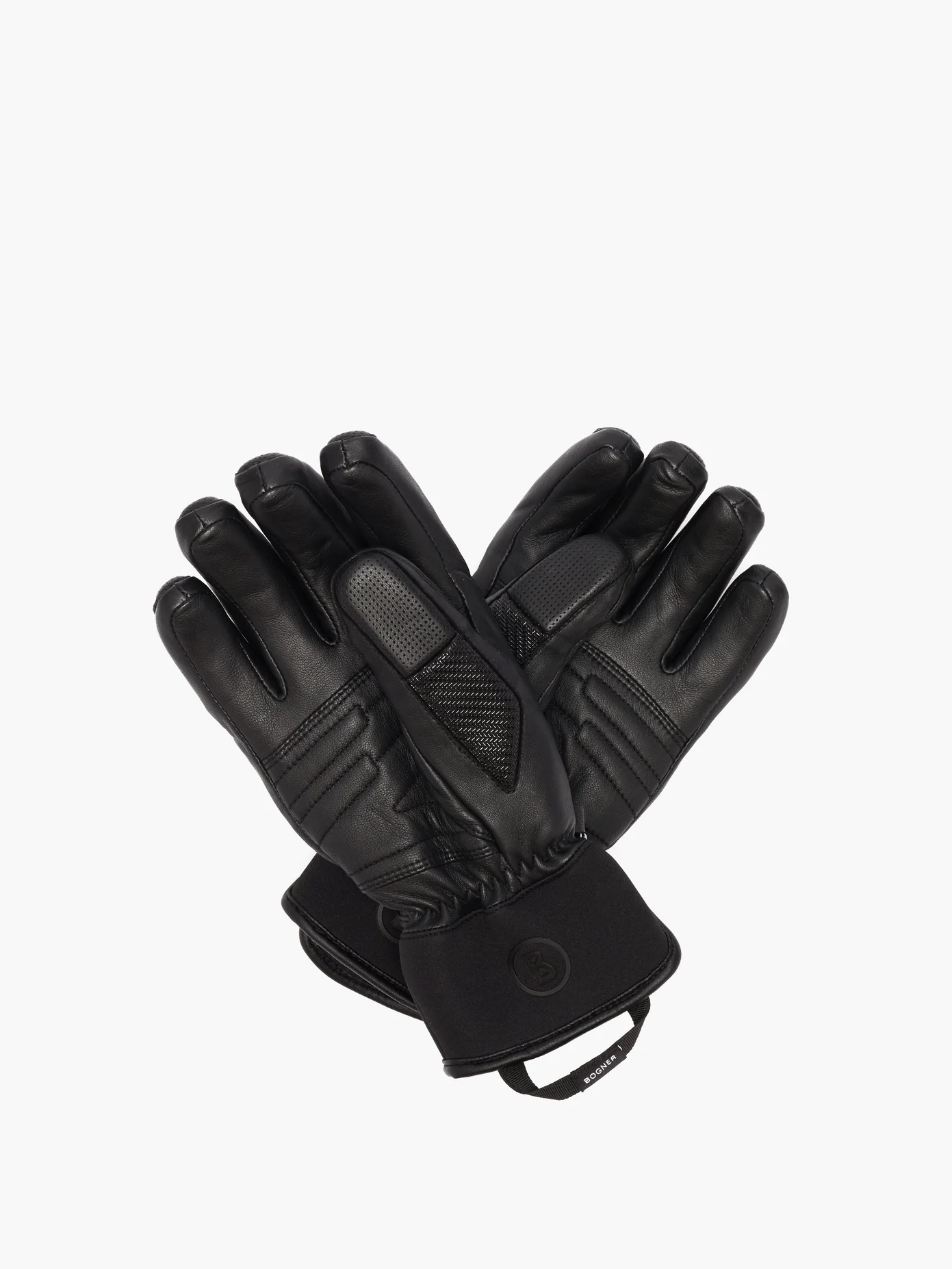 Silvio leather-panelled ski gloves - 4