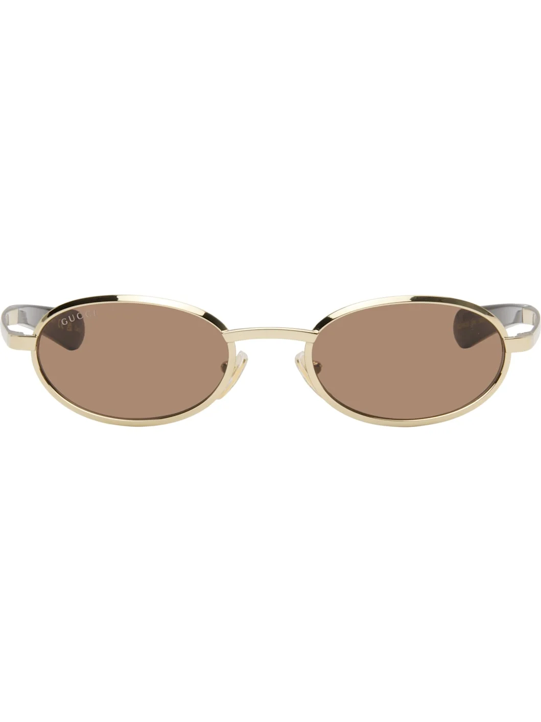Gold Oval Frame Sunglasses - 1