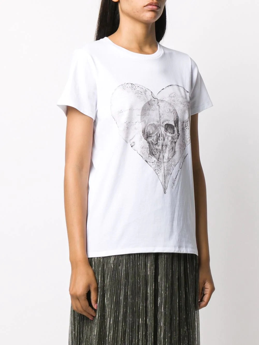 heart skull print T-shirt - 3