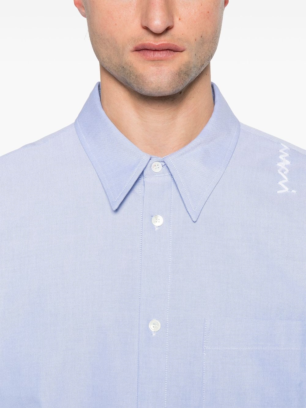 logo-embroidered shirt - 5