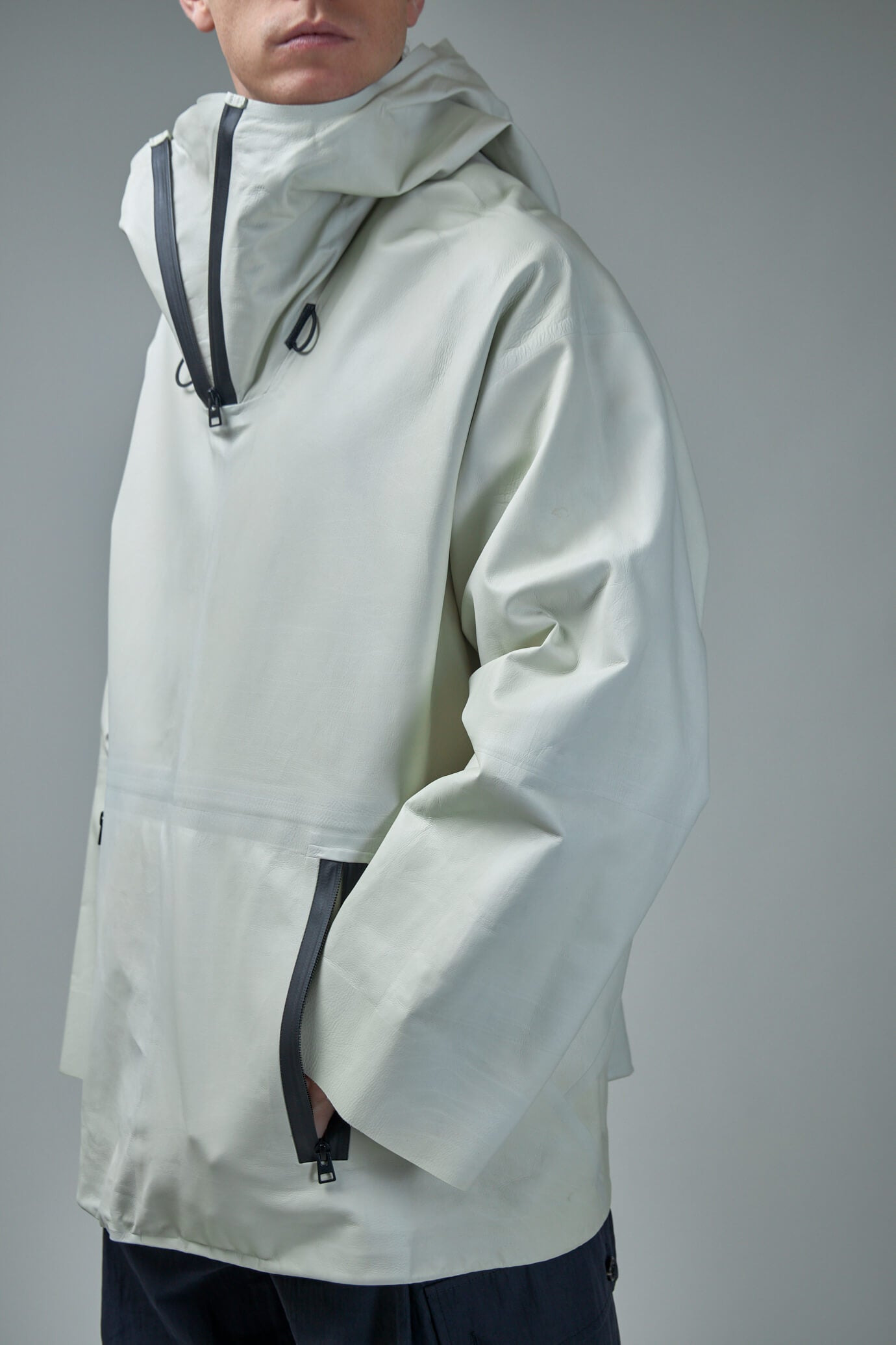 Blouson Knit Leather off white - 4