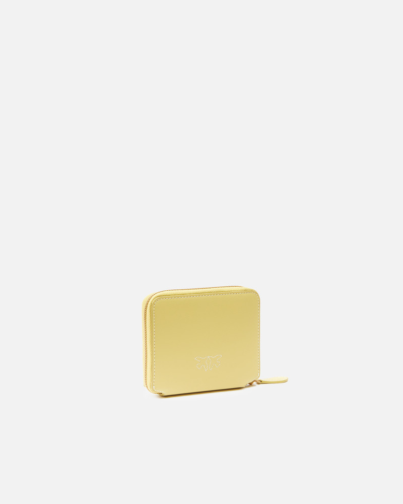 PINKO SMALL SQUARE LEATHER WALLET WITH RAISED LOGO outlook