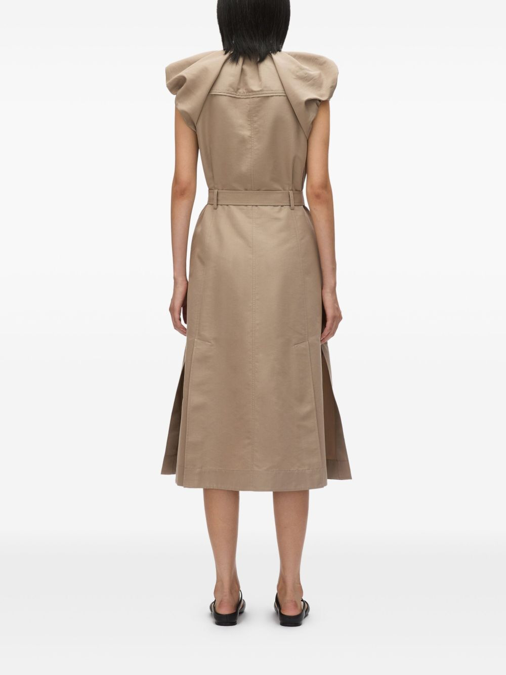 poplin belted dress - 4