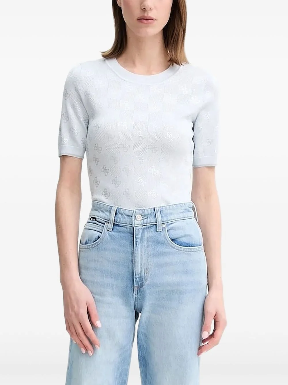 logo knit t-shirt - 1