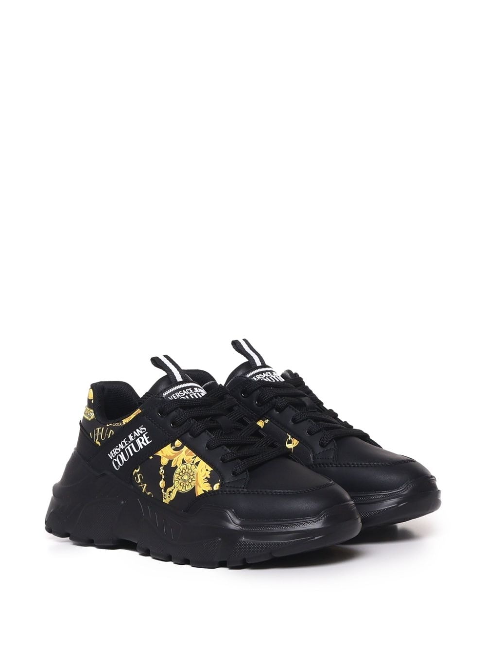 logo-baroque-print sneakers - 2