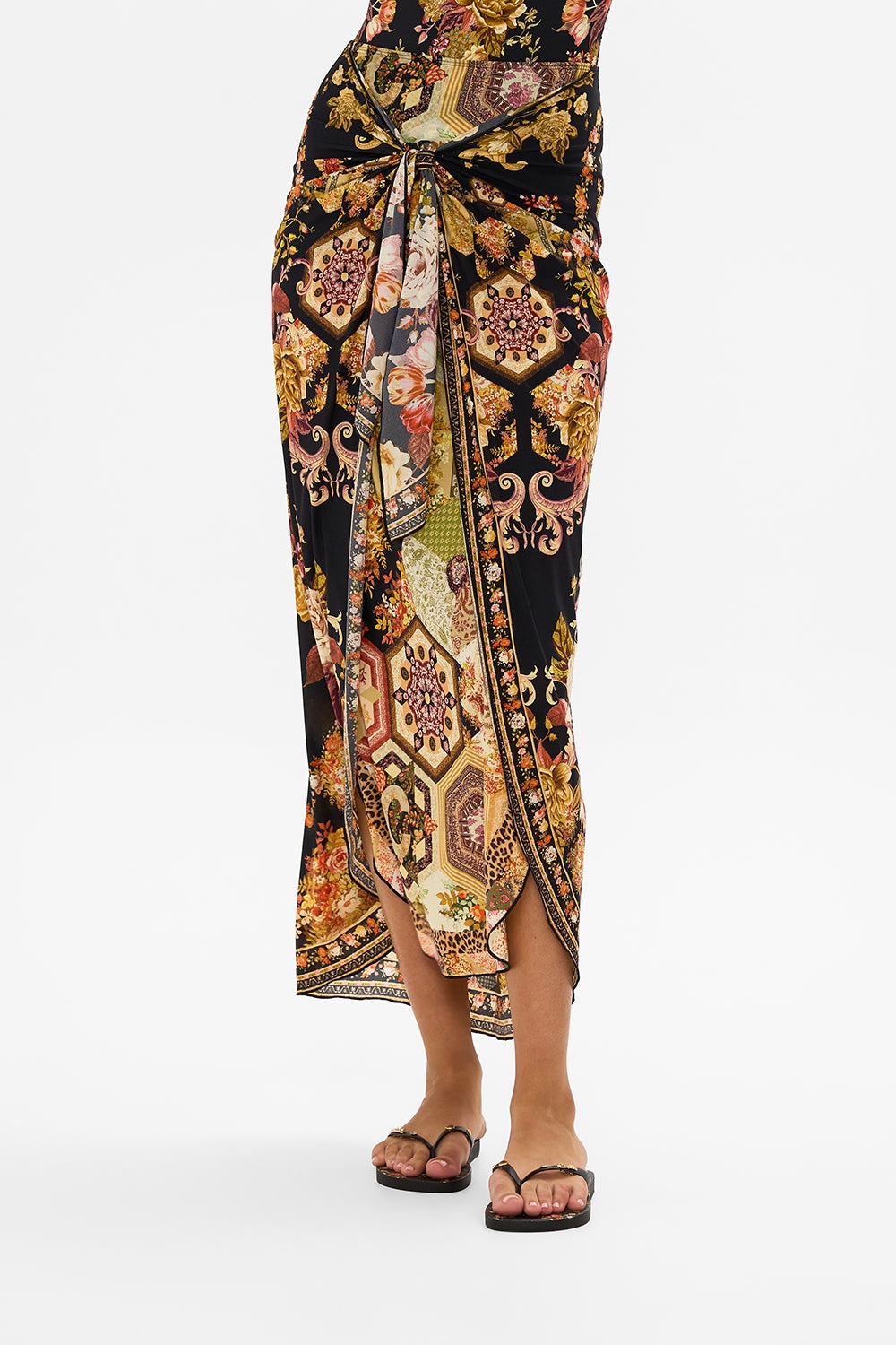 LAYERED LONG SARONG WITH FRONT TIE - 5