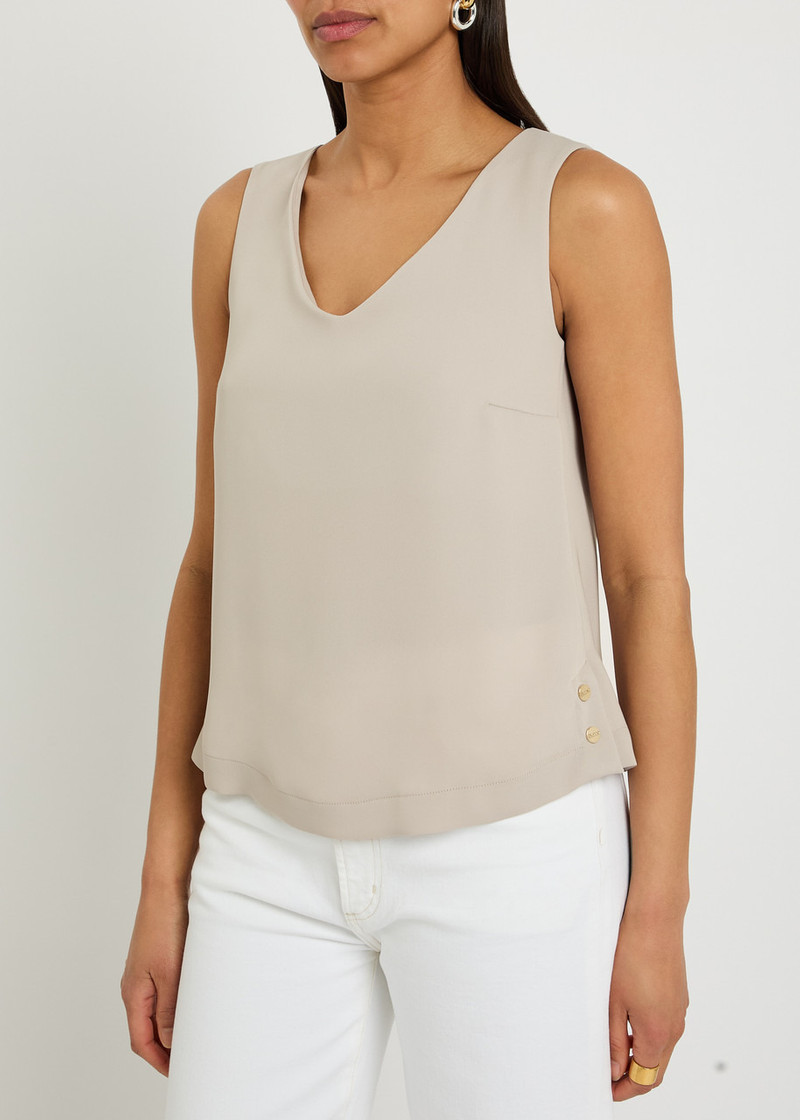 Herno Herno V-neck Satin-crepe top outlook