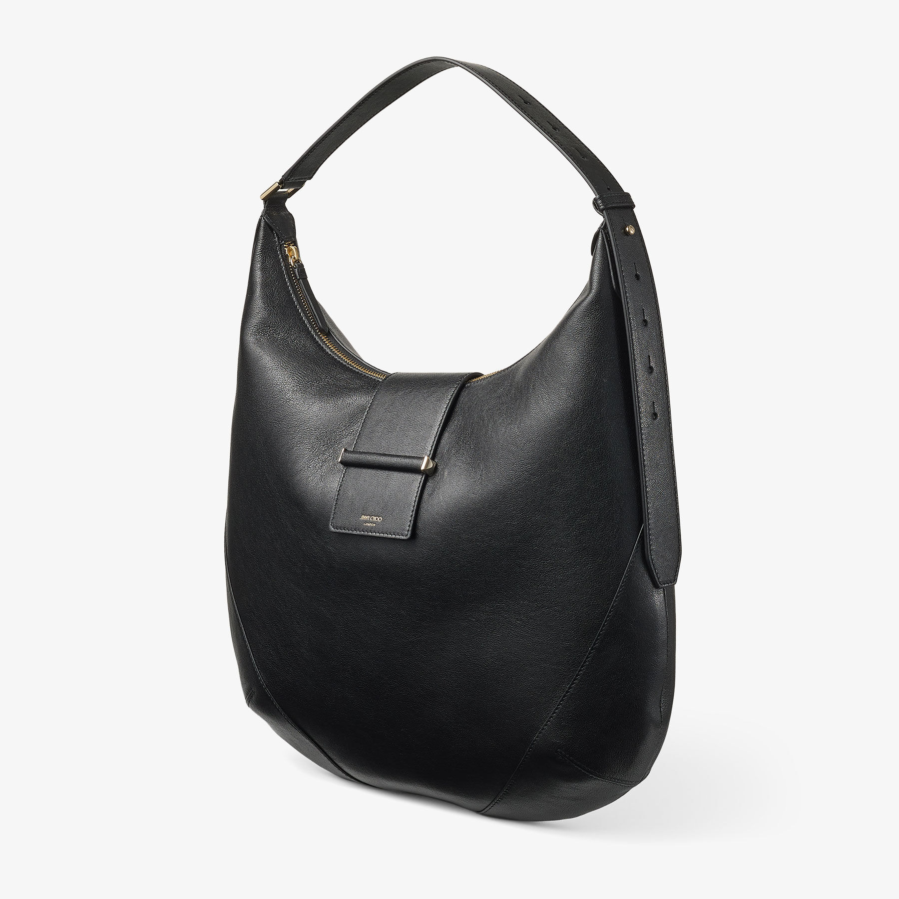 Bar Hobo M
Black Biker Leather Shoulder Bag - 2