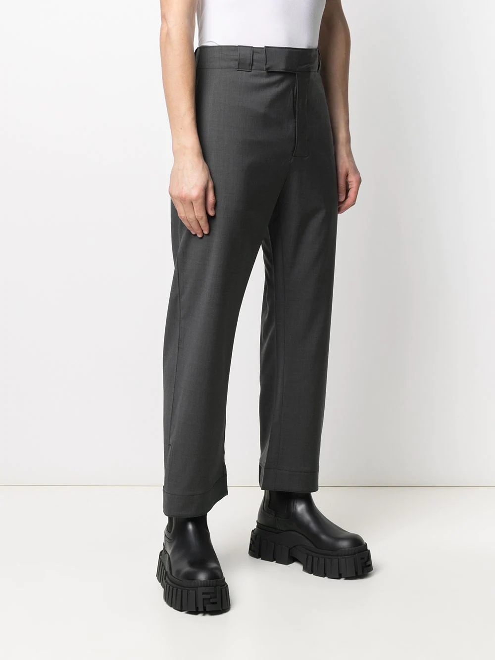 straight-leg wool trousers - 3