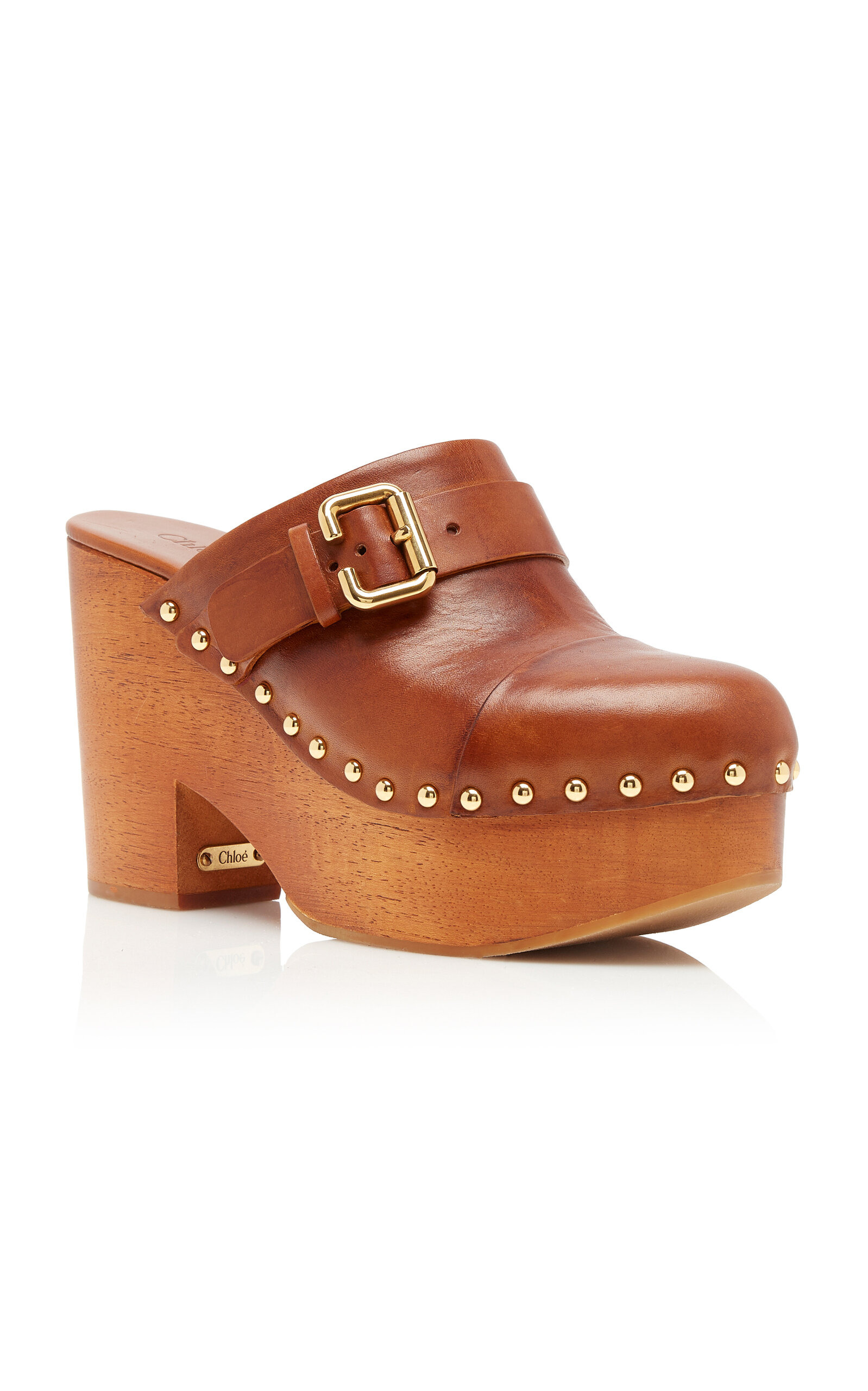 Jeannette Leather Platform Clogs brown - 5
