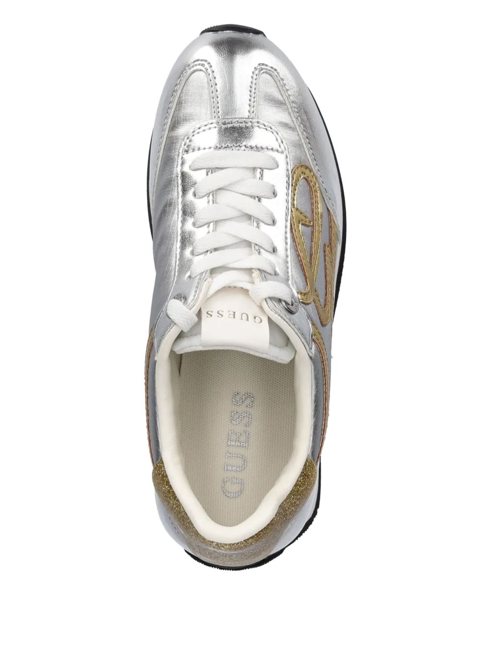 Skroll metallic-effect lace-up sneakers - 4