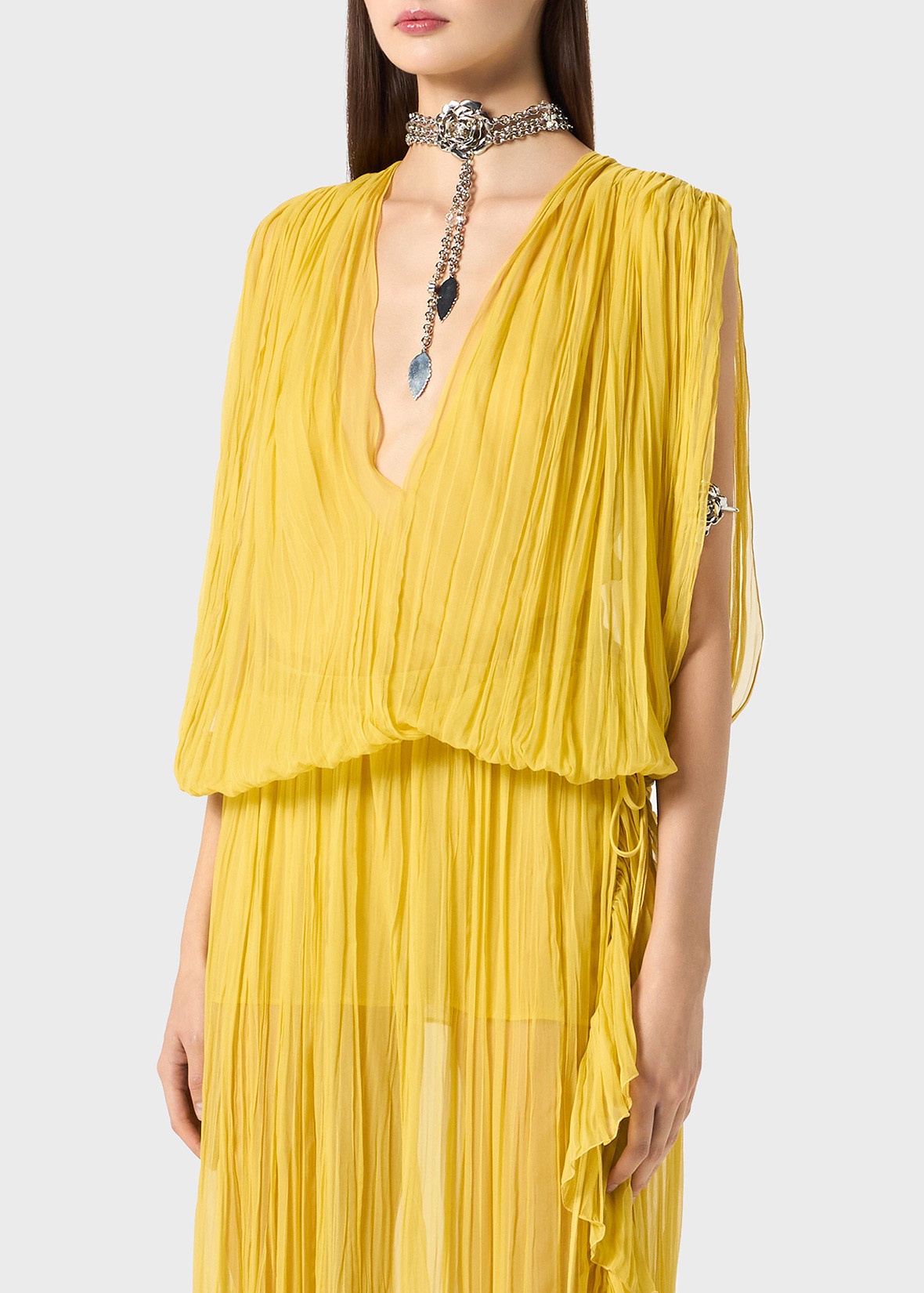 PLEATED TOP IN SILK CHIFFON - 4