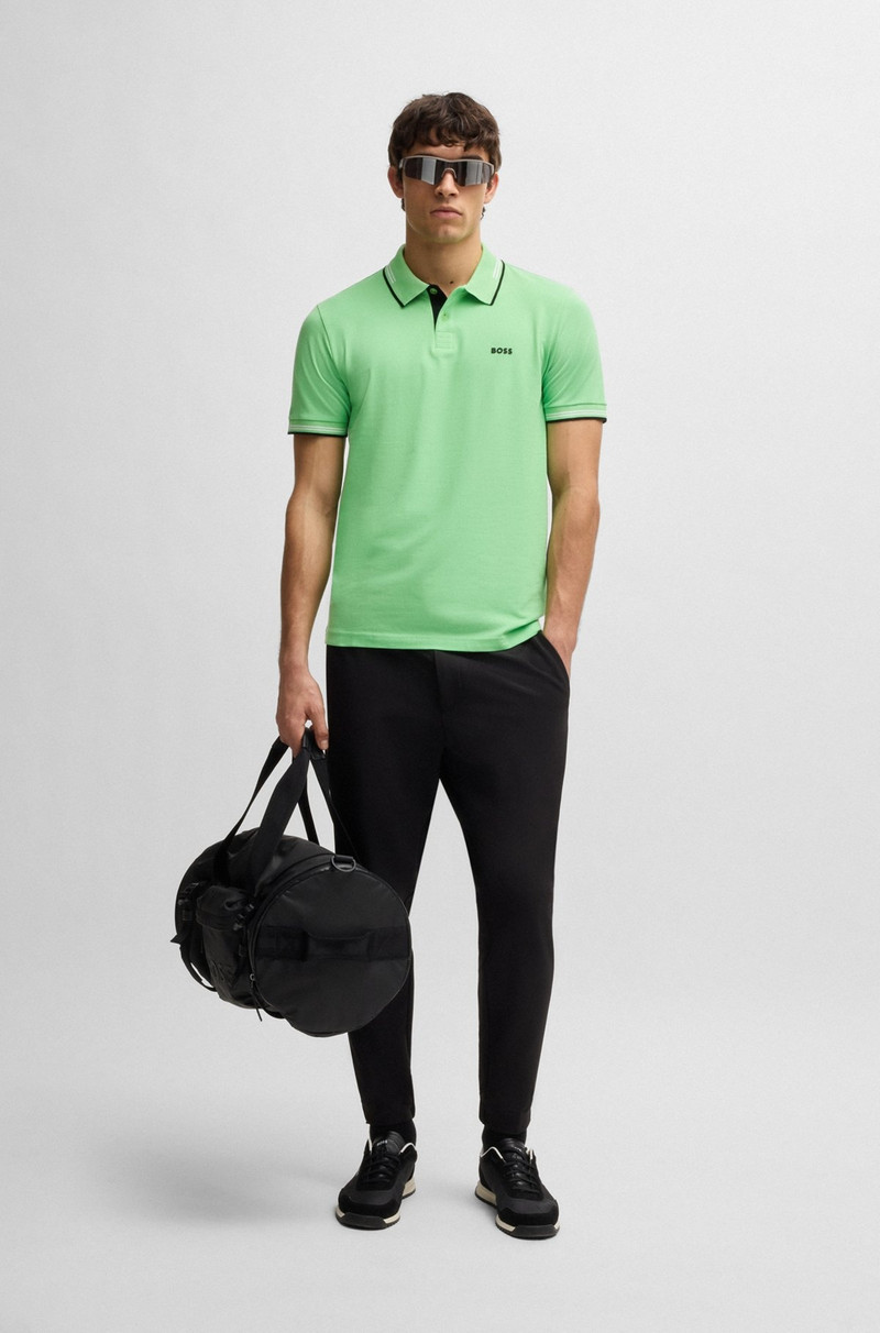 BOSS STRETCH-COTTON SLIM-FIT POLO SHIRT WITH BRANDING outlook