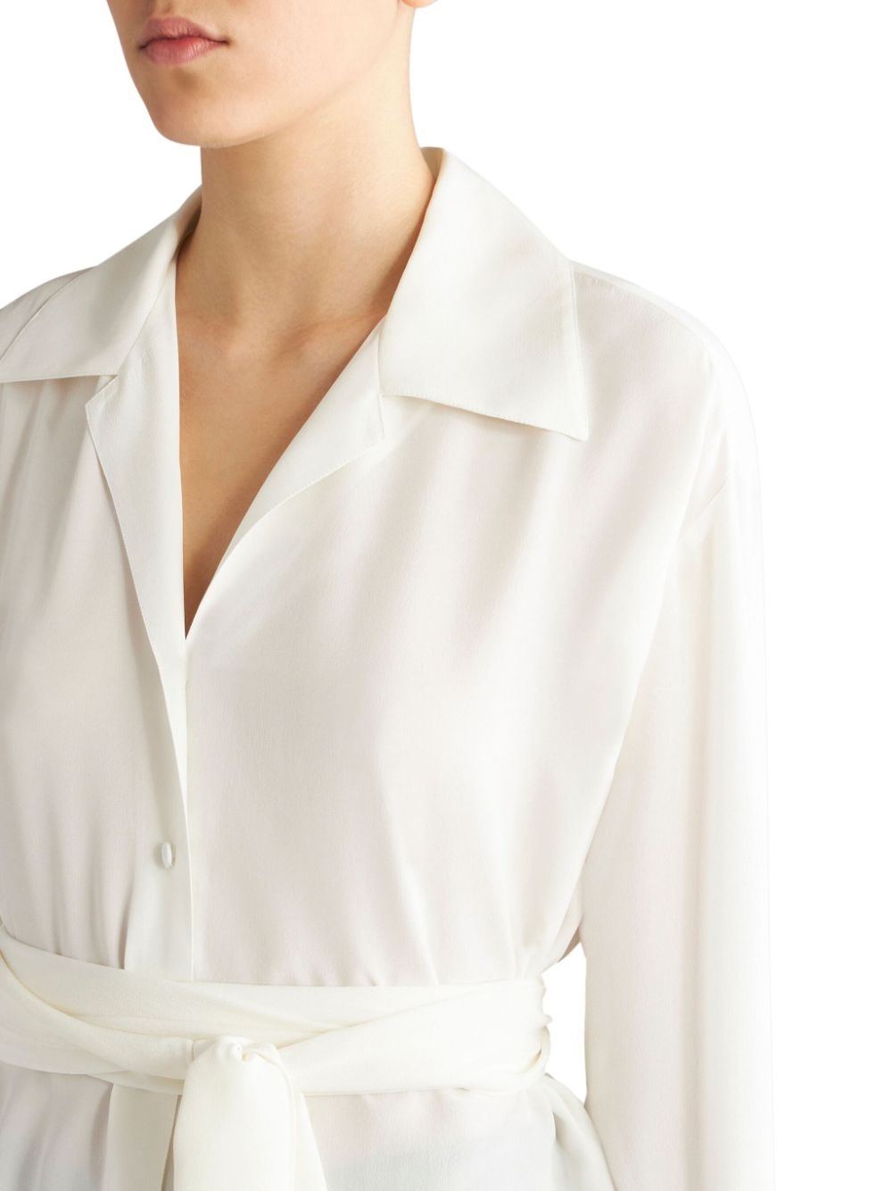 belted silk shirt - 5