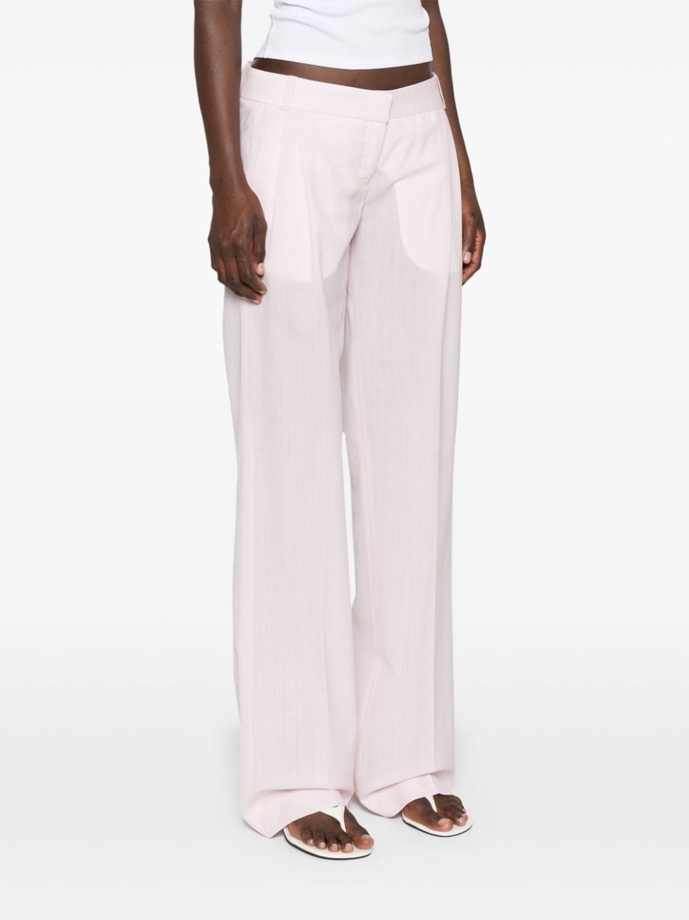 check-pattern tailored flared trousers - 3
