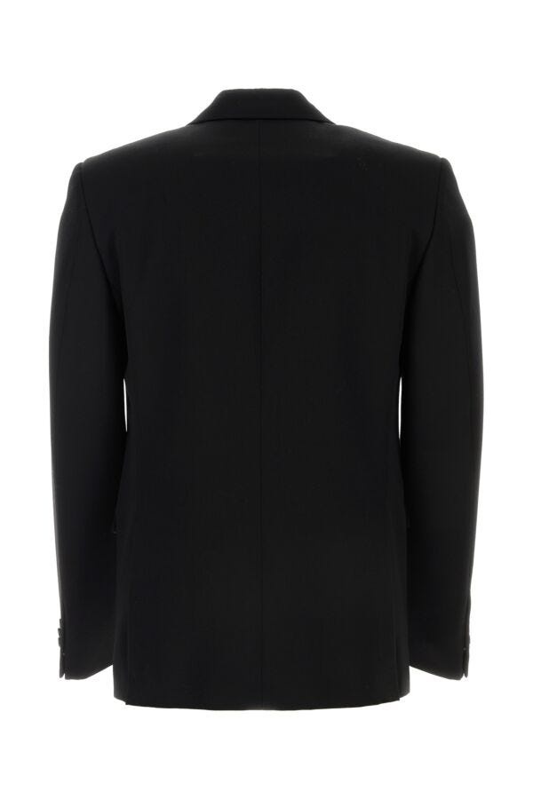 Bottega Veneta Men Black Wool Blazer - 2