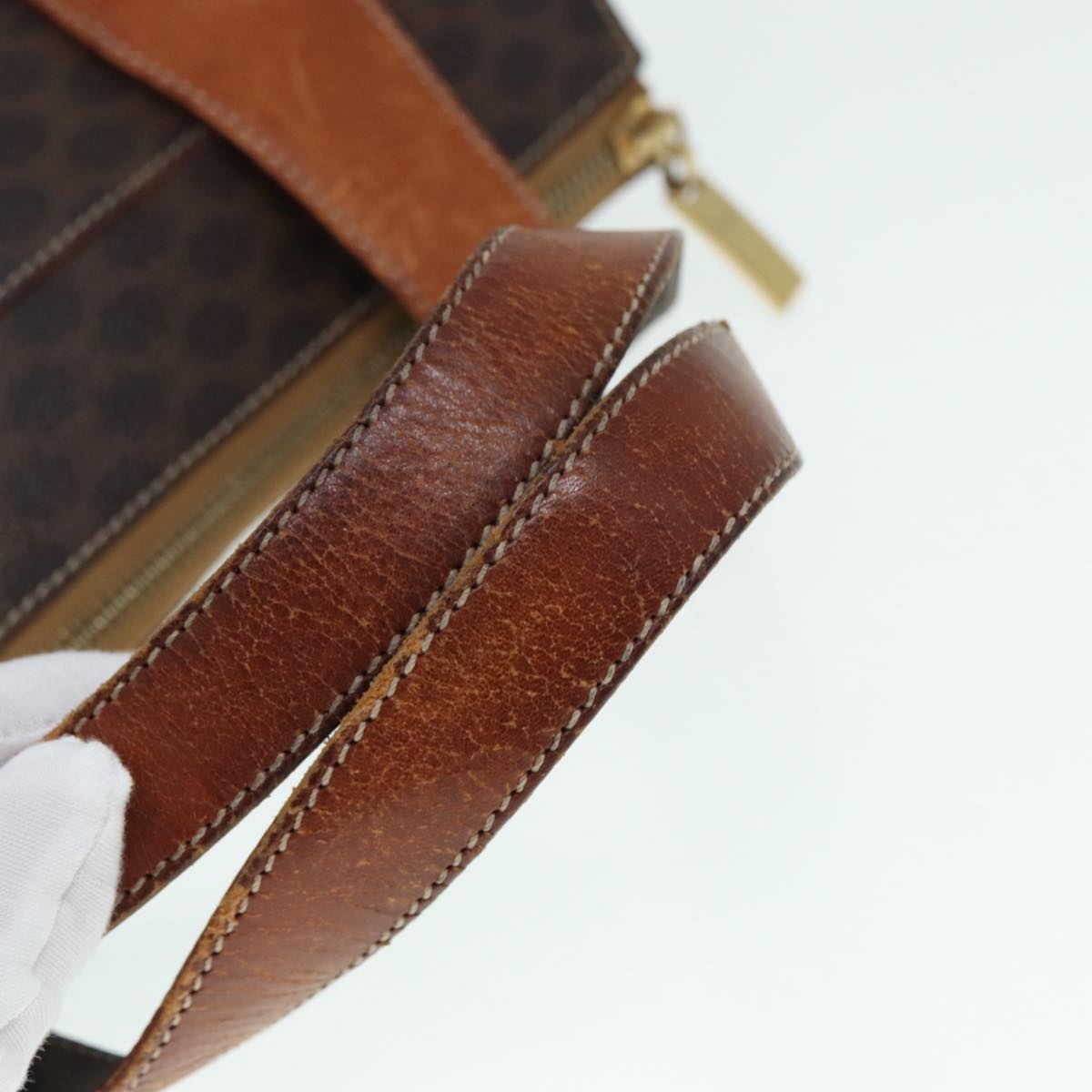 CELINE Macadam Canvas Hand Bag Pvc Brown - 7