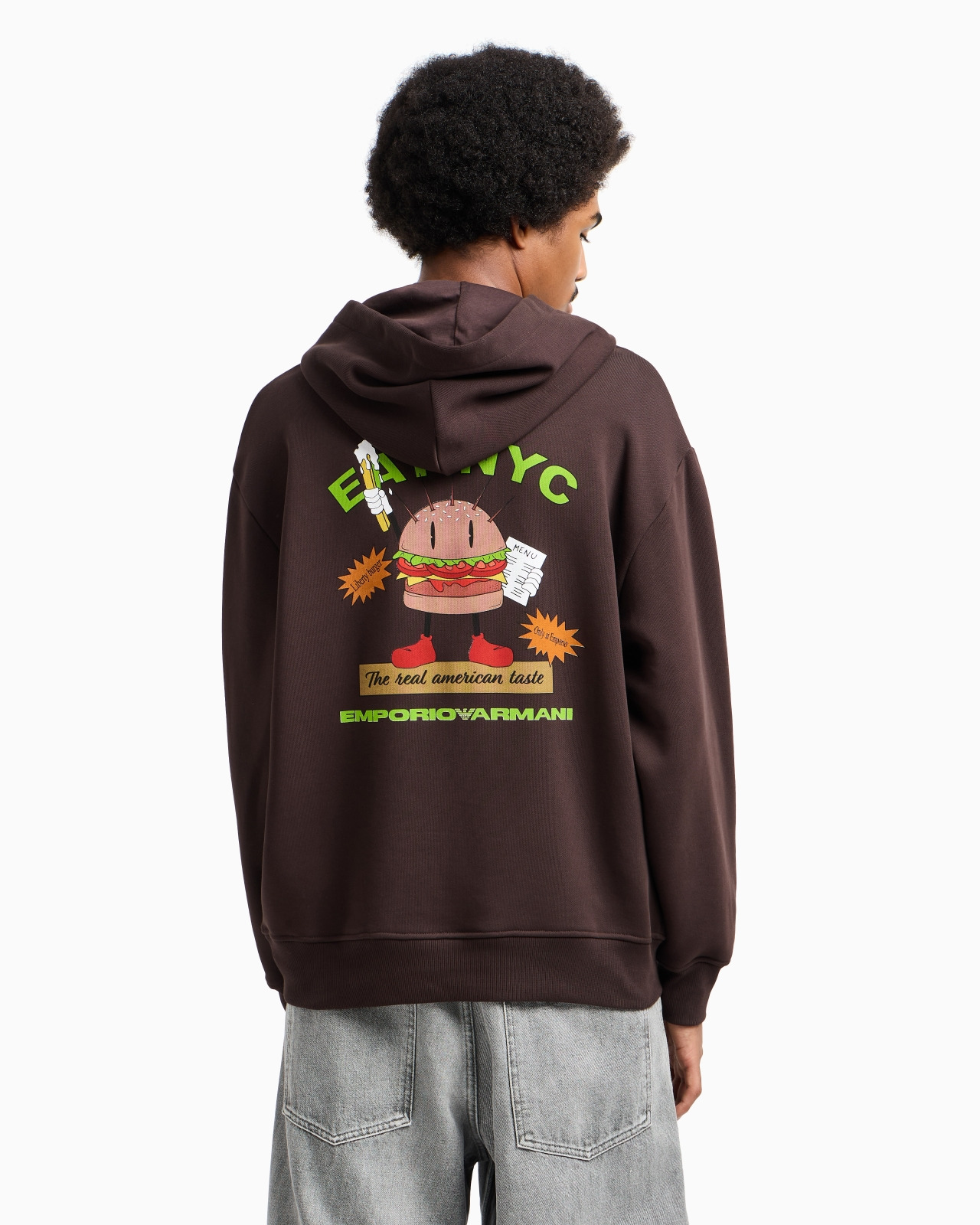 NEW YORK CAPSULE COLLECTION EAT NYC PRINT JERSEY HOODED SWEATSHIRT - 3