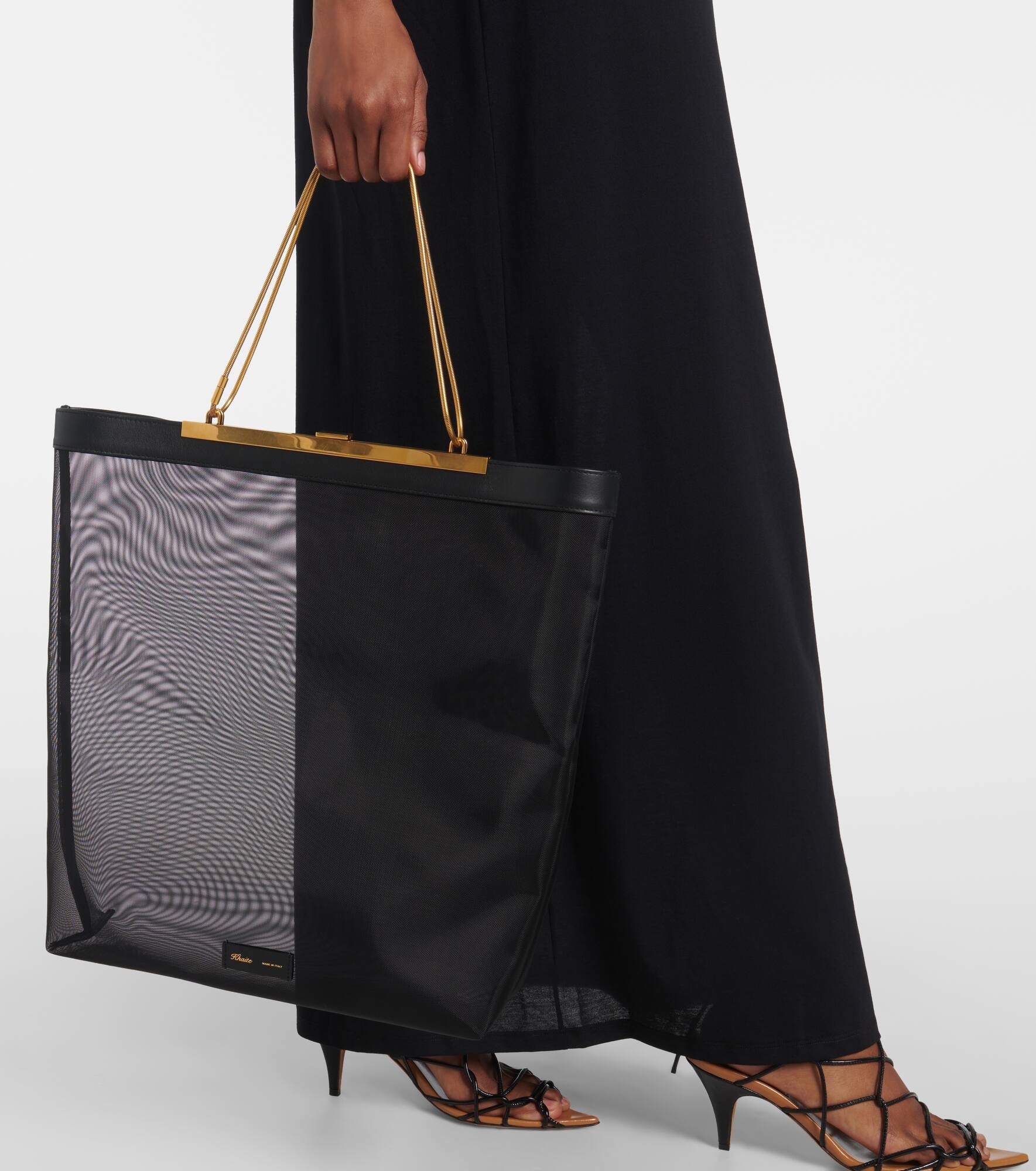 Augusta leather-trimmed mesh shopper - 2