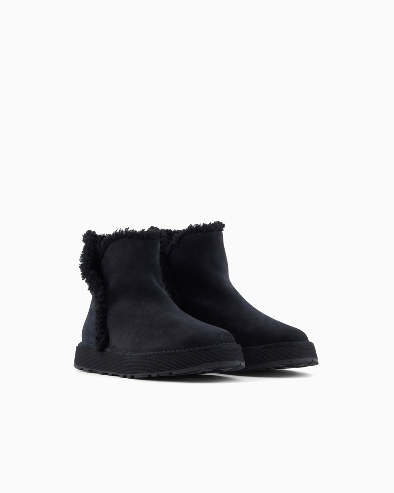 GIORGIO ARMANI NEVE SUEDE AND SHEEPSKIN ANKLE BOOTS 2