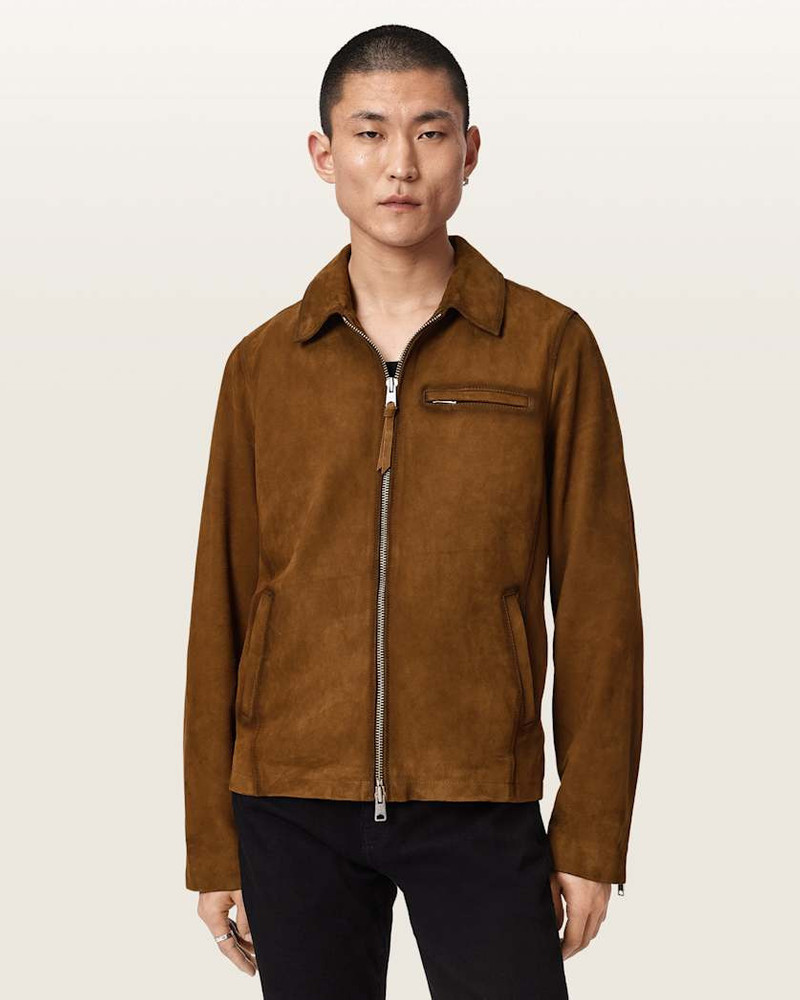 ALLSAINTS ASHWOOD LONG SLEEVE SUEDE JACKET outlook