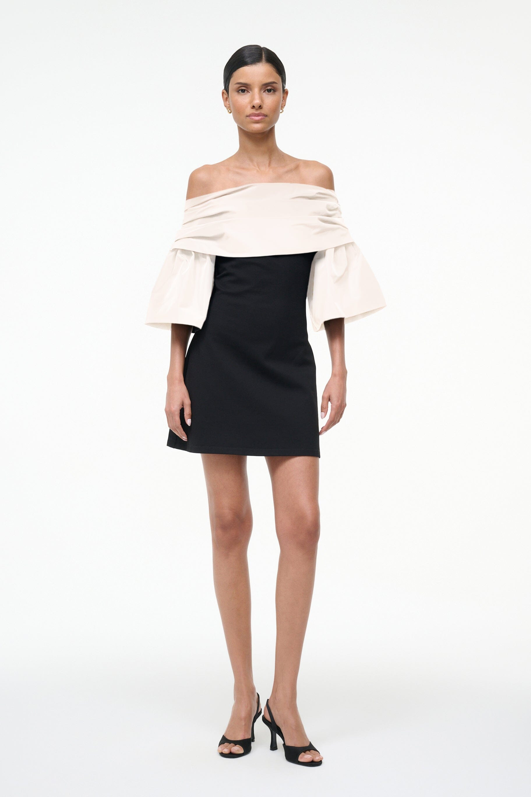 STAUD HARPER DRESS BLACK IVORY - 6