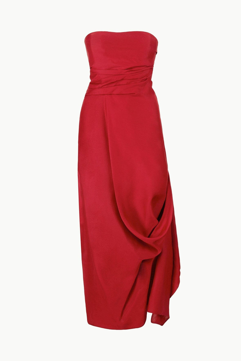 STAUD CARAVAGGIO DRESS ROUGE 1