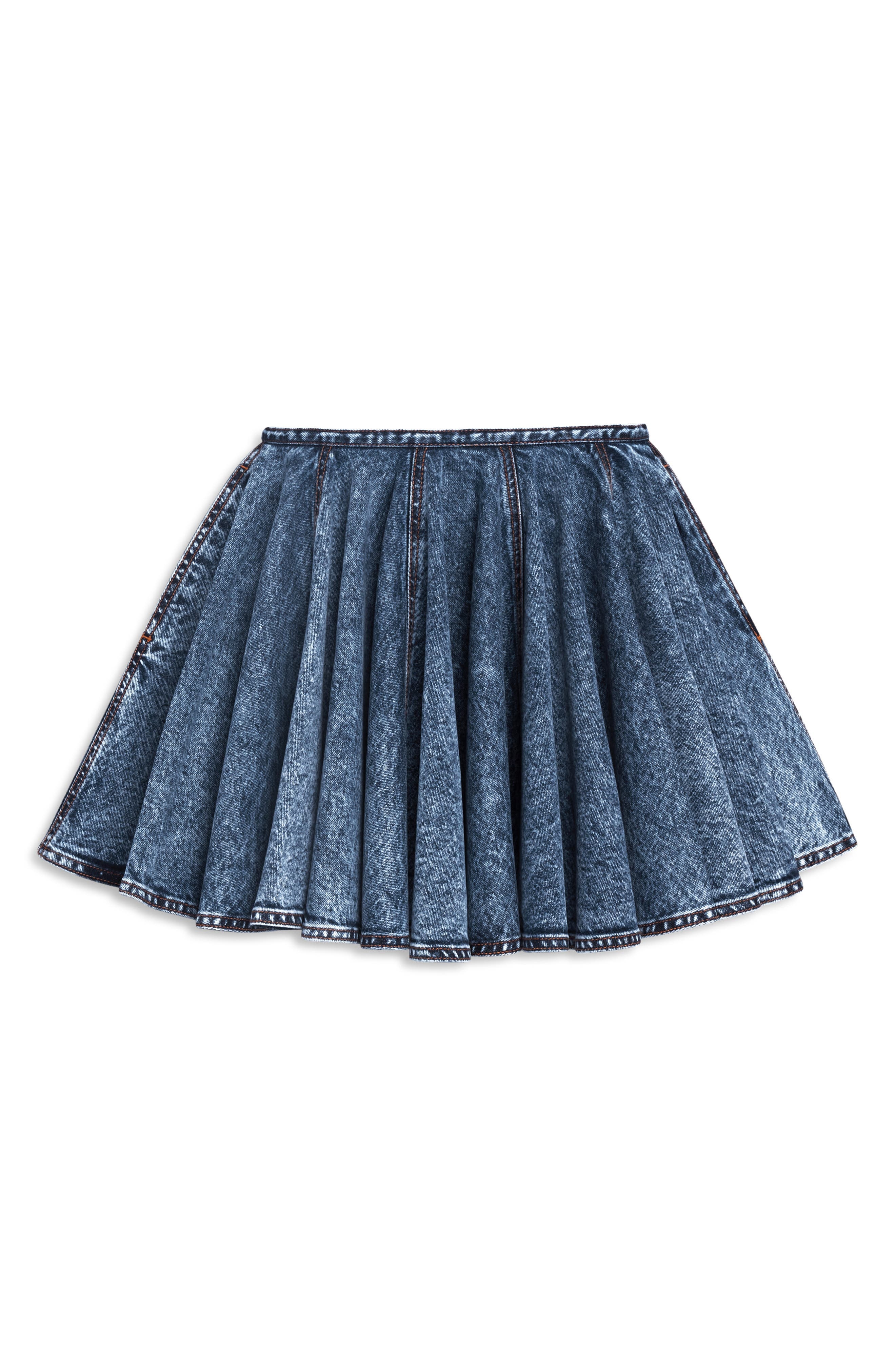 Alaïa Denim Skater Miniskirt in Bleu Neige at Nordstrom - 2
