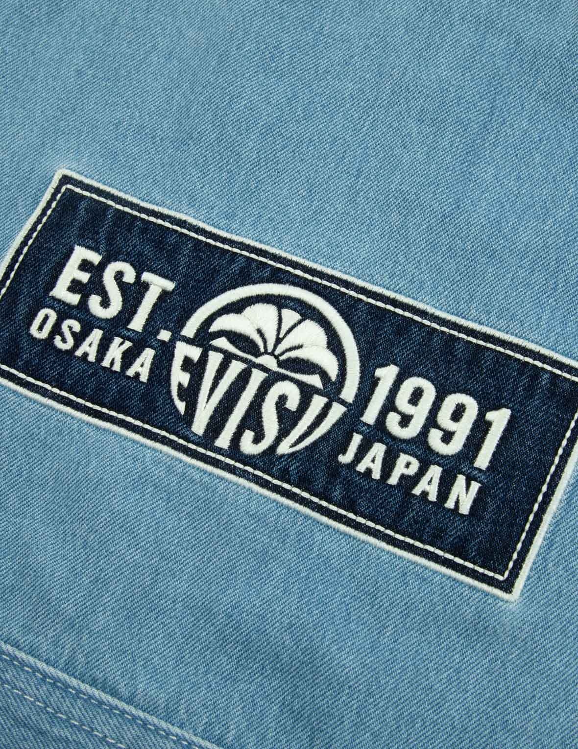 SEAGULL EMBROIDERY AND SLOGAN-PRINT BLOCKING DENIM JACKET - 10