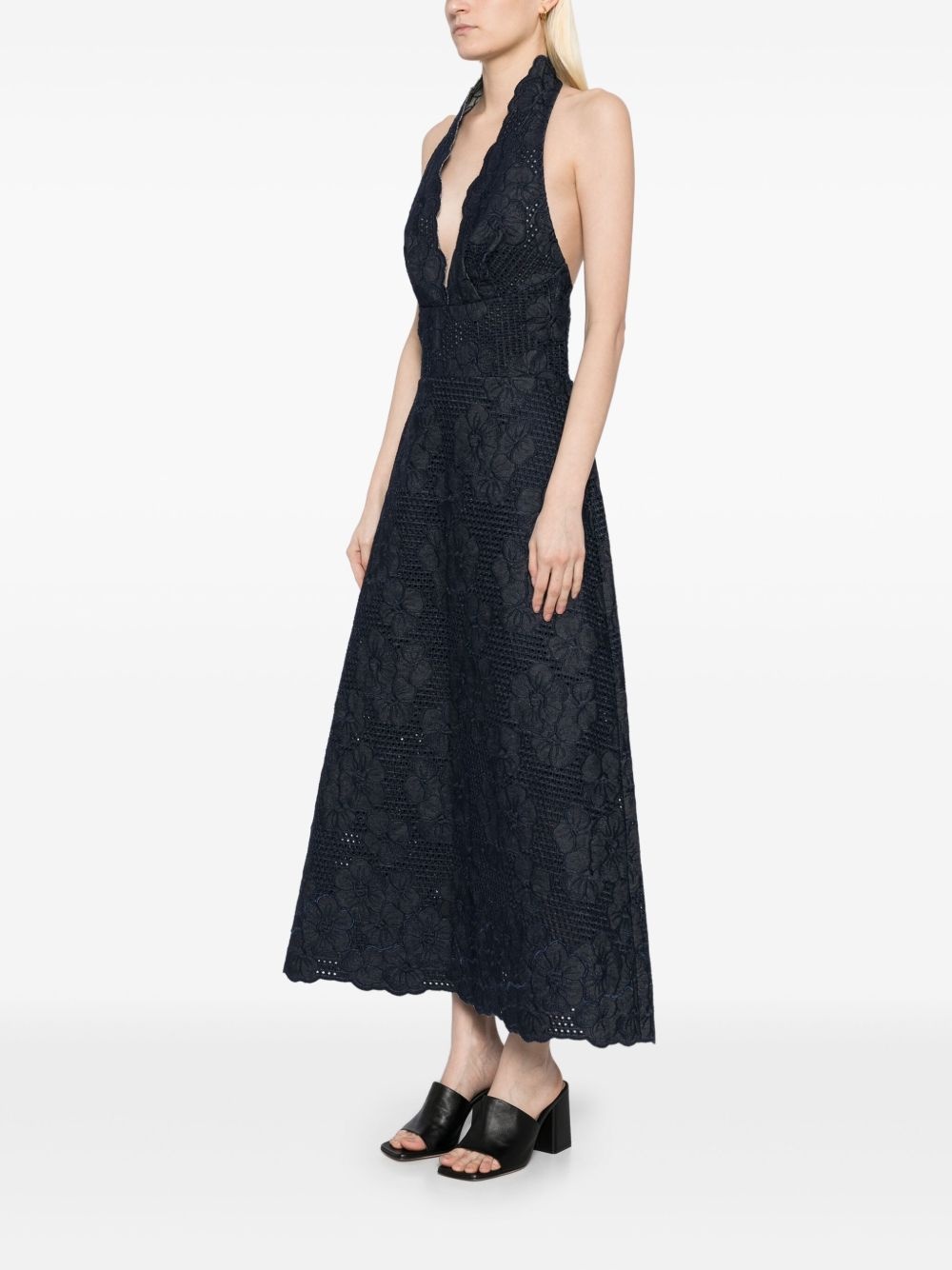 embroidered denim dress - 3