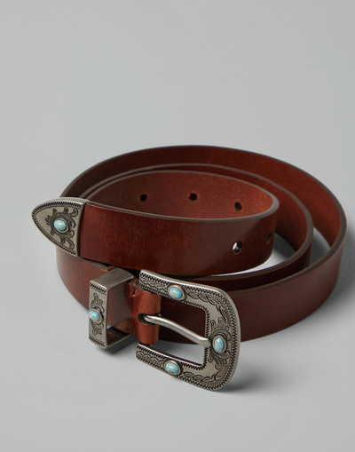Brunello Cucinelli Pull-up calfskin belt outlook