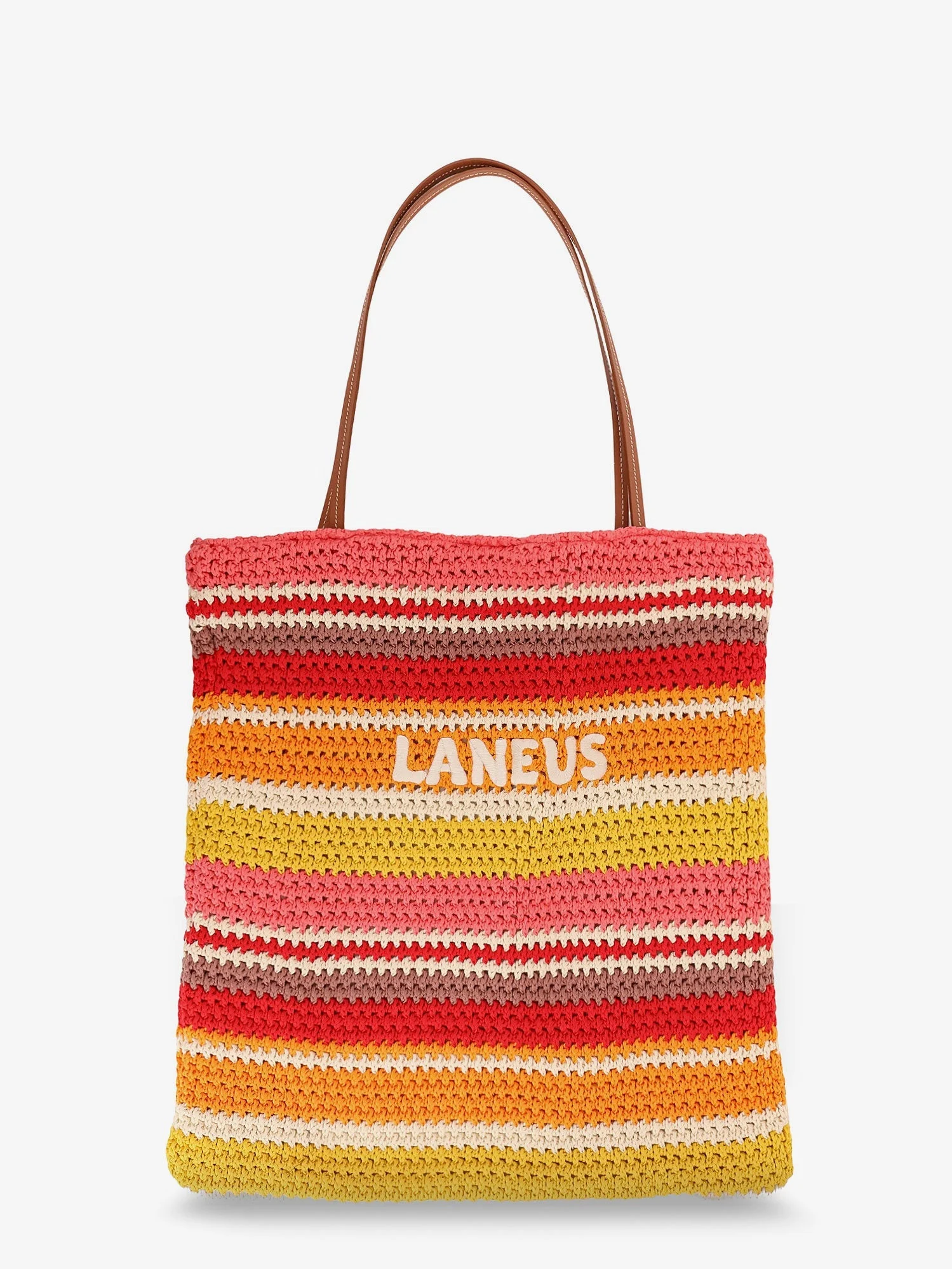 Laneus Crochet Shoulder Bag With Embroidered Front Logo - 1