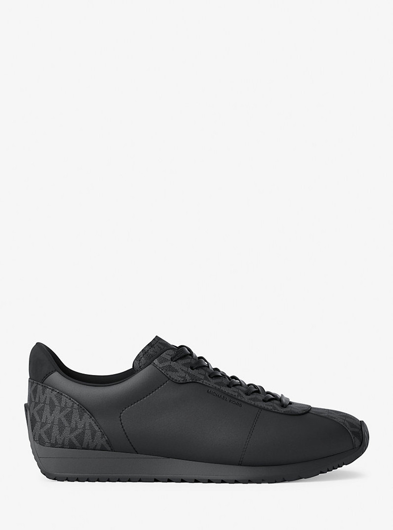 MICHAEL KORS Rhodes Signature Logo and Leather Trainer outlook