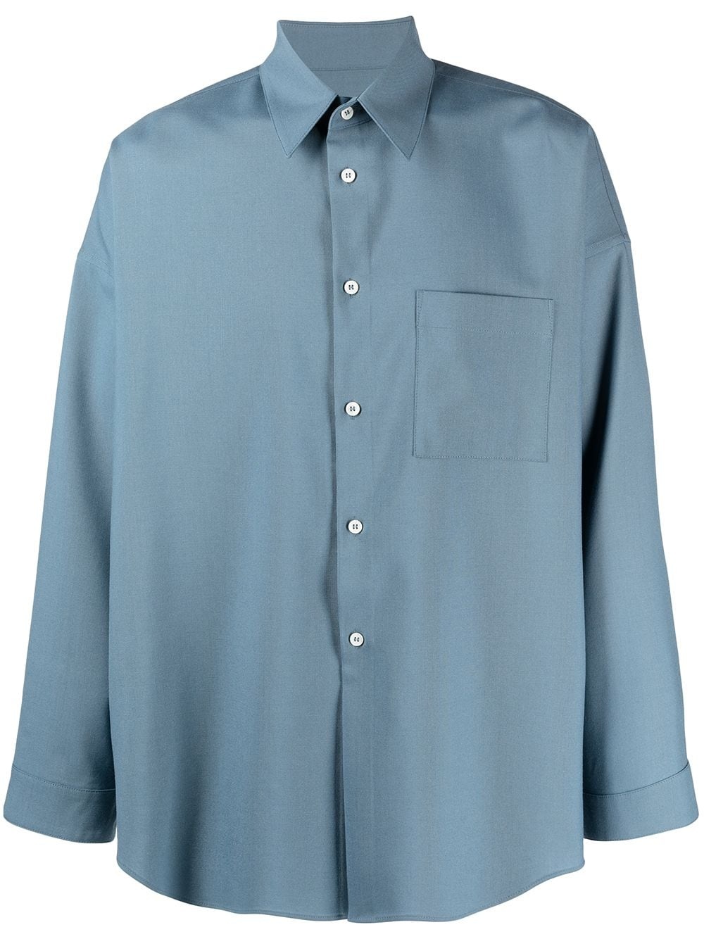 long-sleeve wool shirt - 1