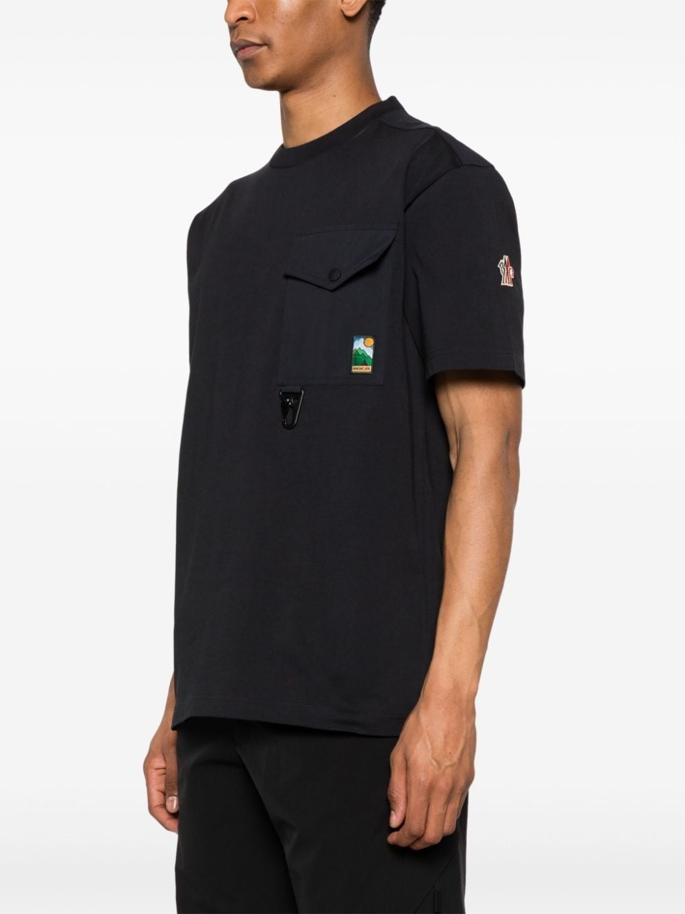 Moncler Grenoble logo-patch cotton T-shirt | REVERSIBLE