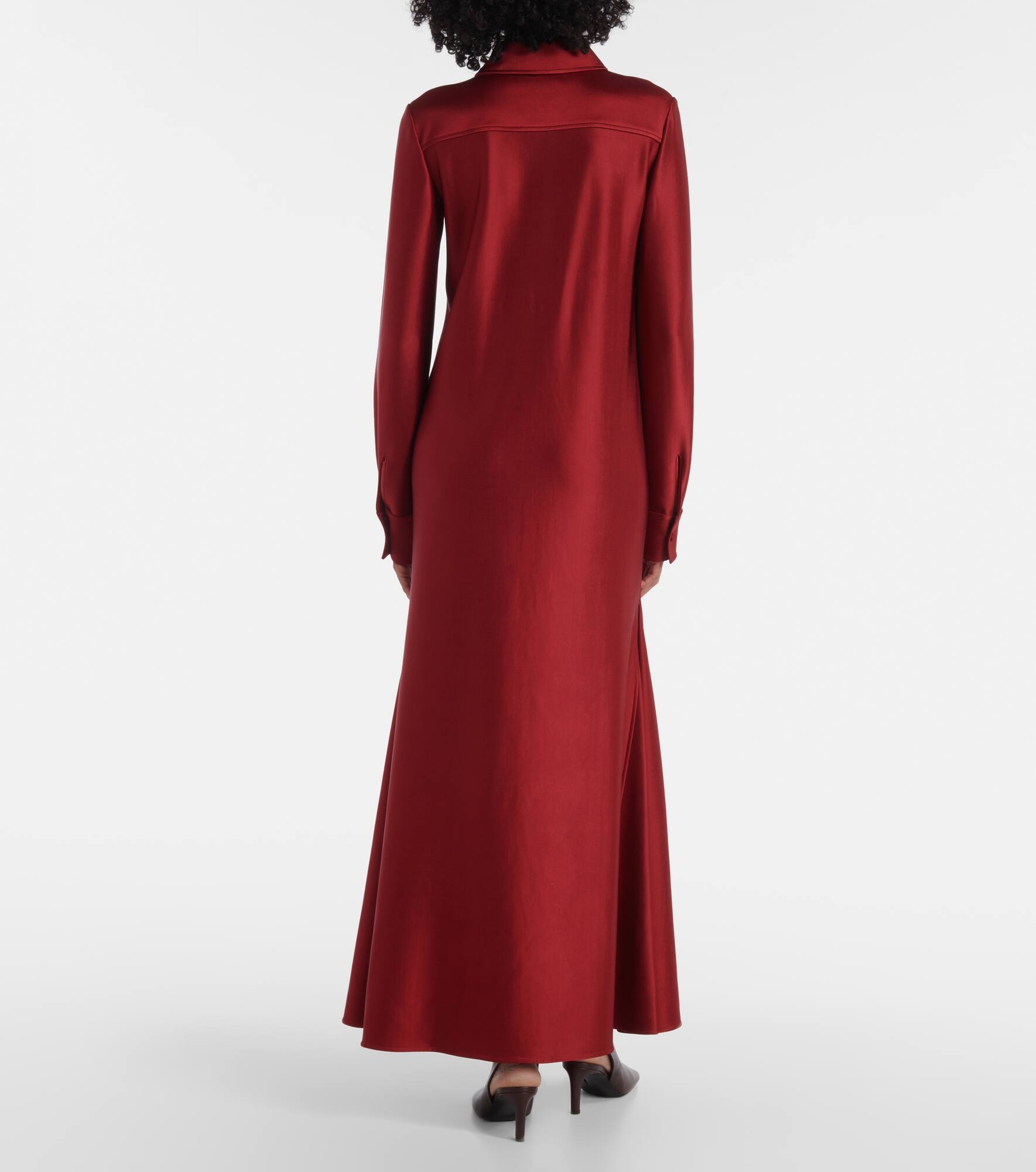 Satin shirt dress - 3