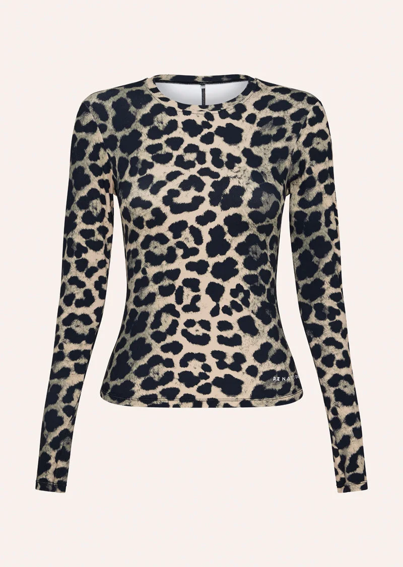 FOUNDATION LONG SLEEVE TOP IN LEOPARD - 1