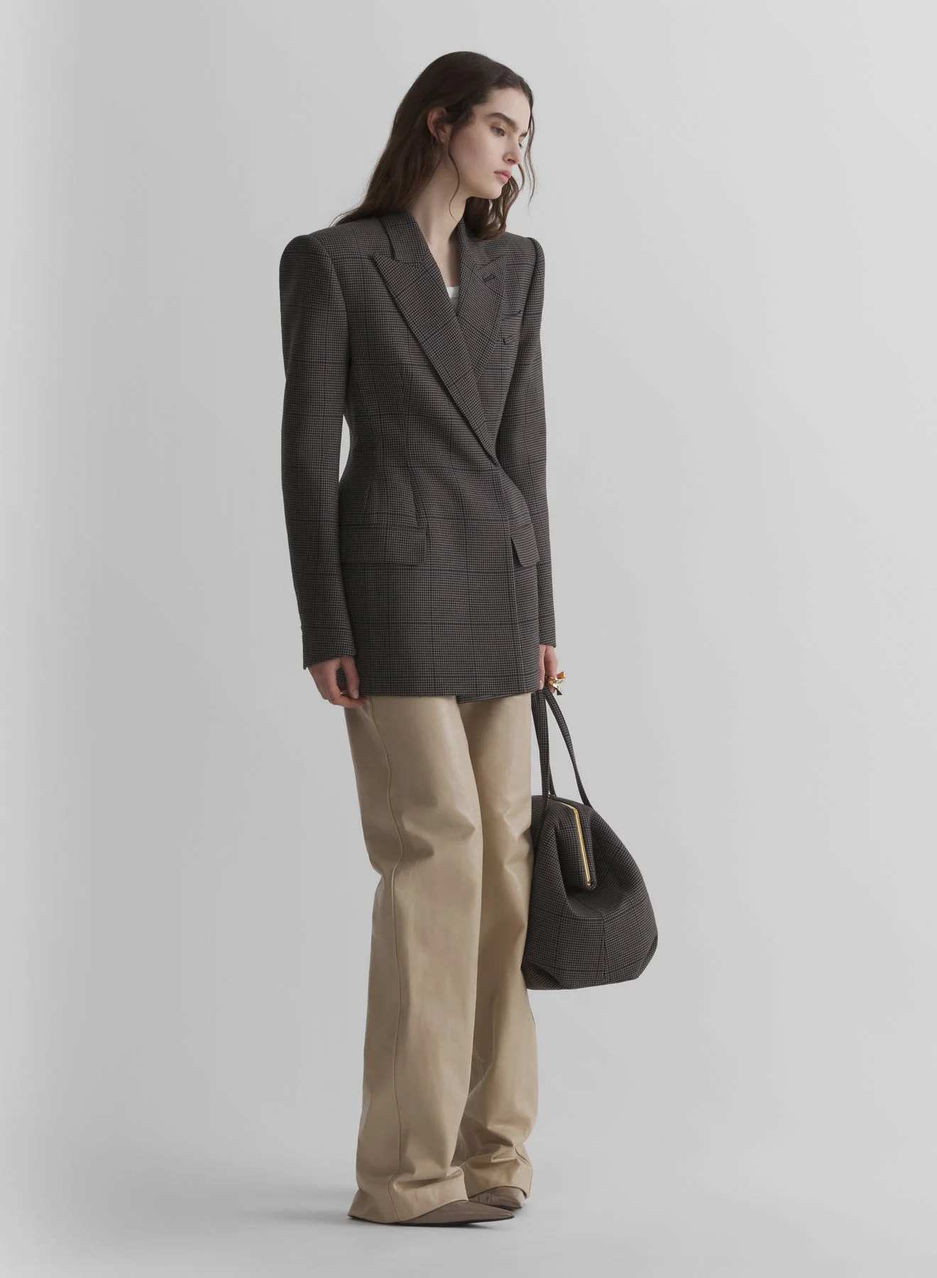 taupe checked stockman jacket - 1