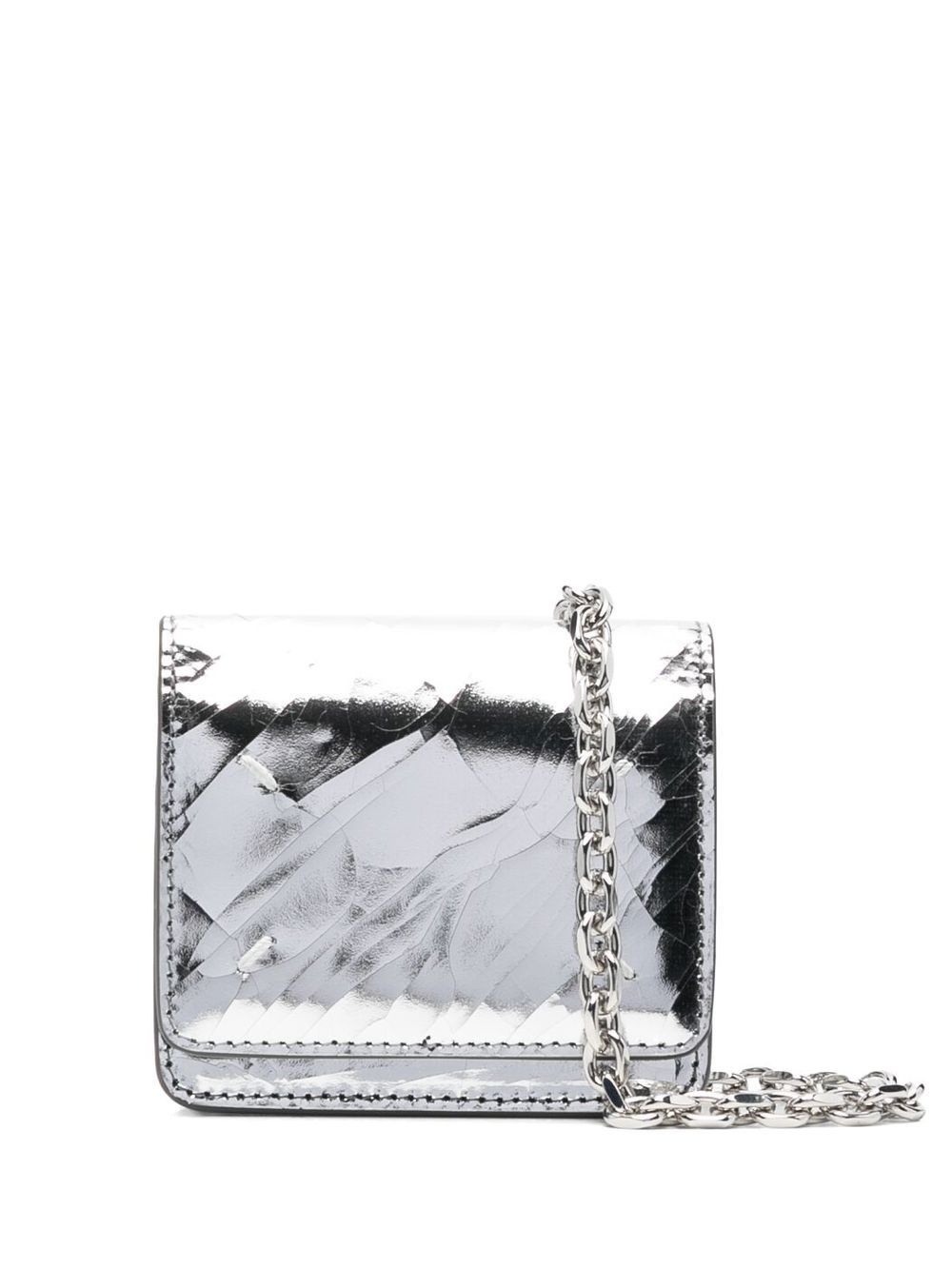 metallic-finish crossbody bag - 1