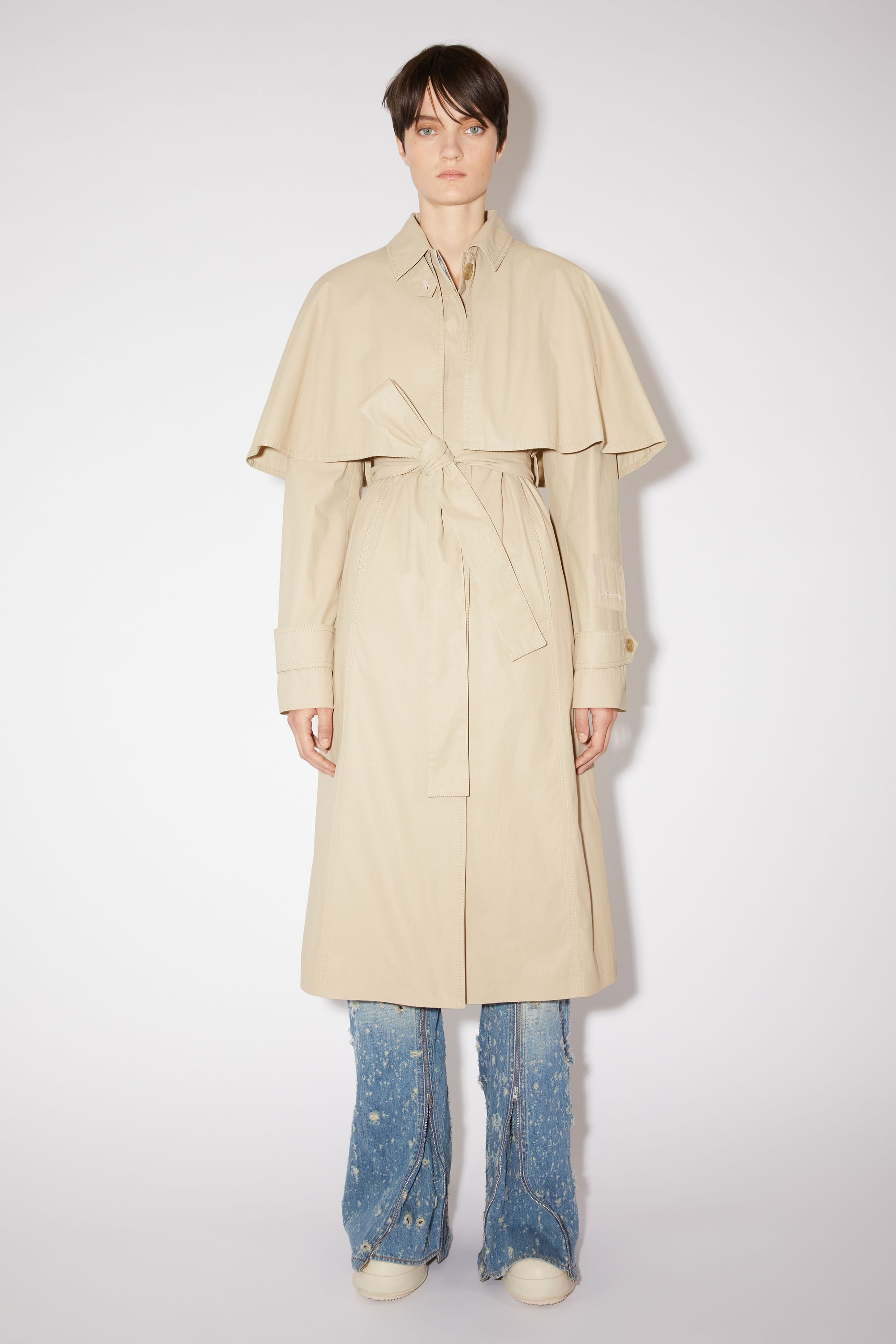 Acne Studios Belted trench coat - Light beige | REVERSIBLE