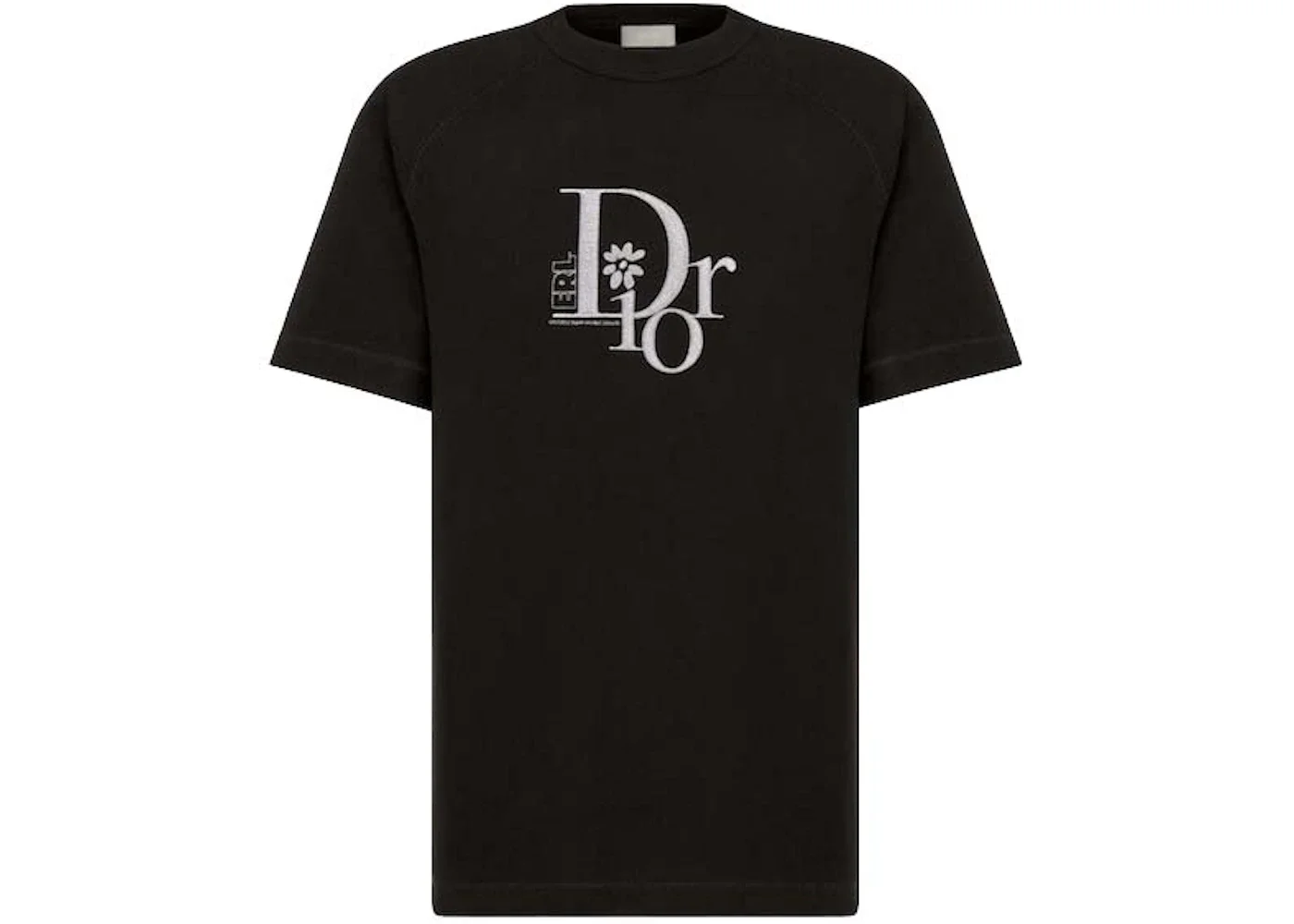 Dior x ERL Relaxed-Fit T-Shirt Black Slub Cotton Jersey - 1