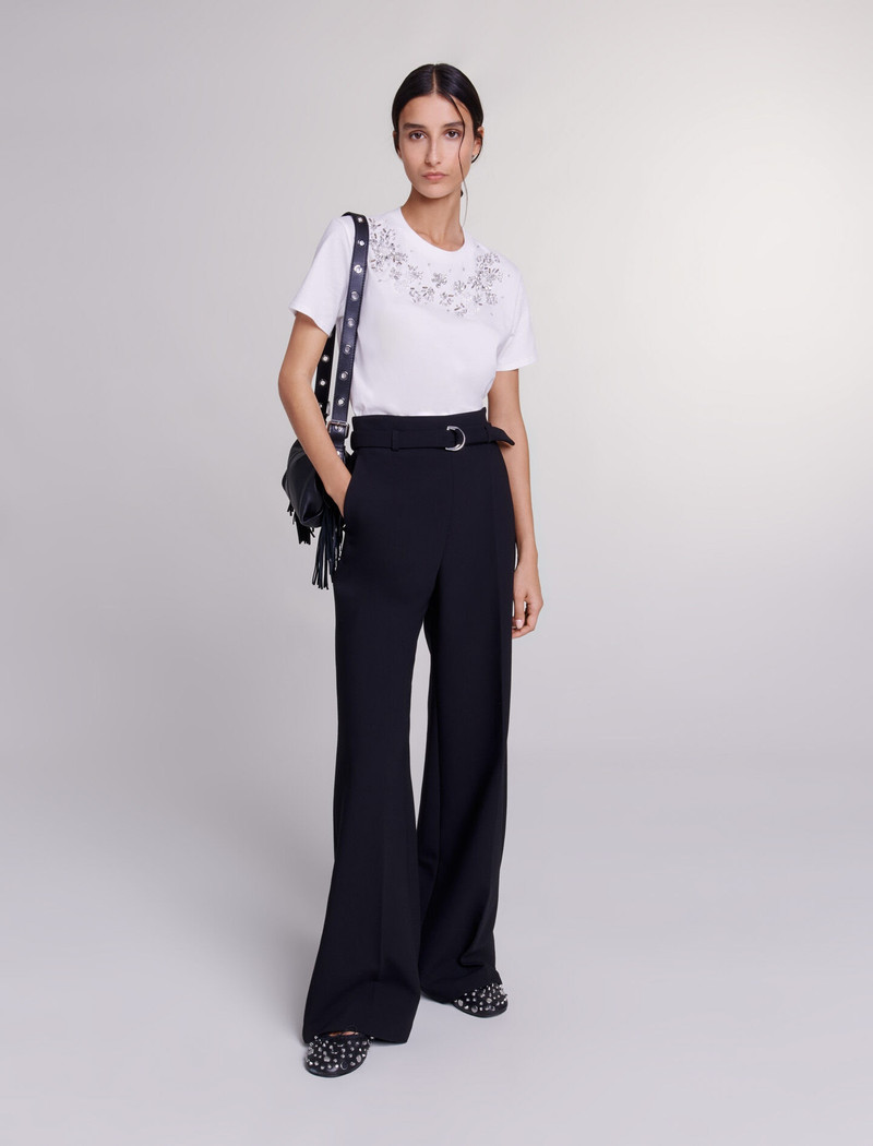 maje Wide belted trousers outlook